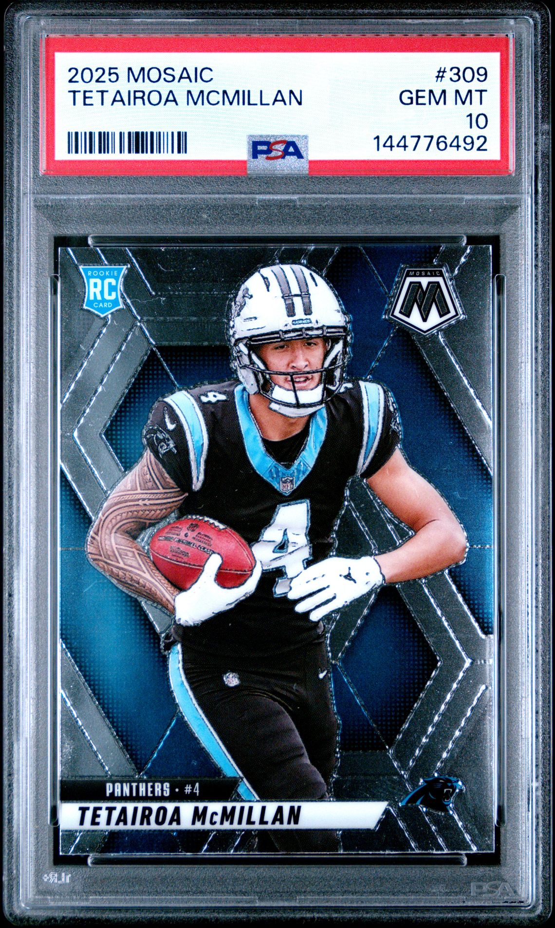 2025 Panini Mosaic Tetairoa Mcmillan #309 Gem Mt 10 front