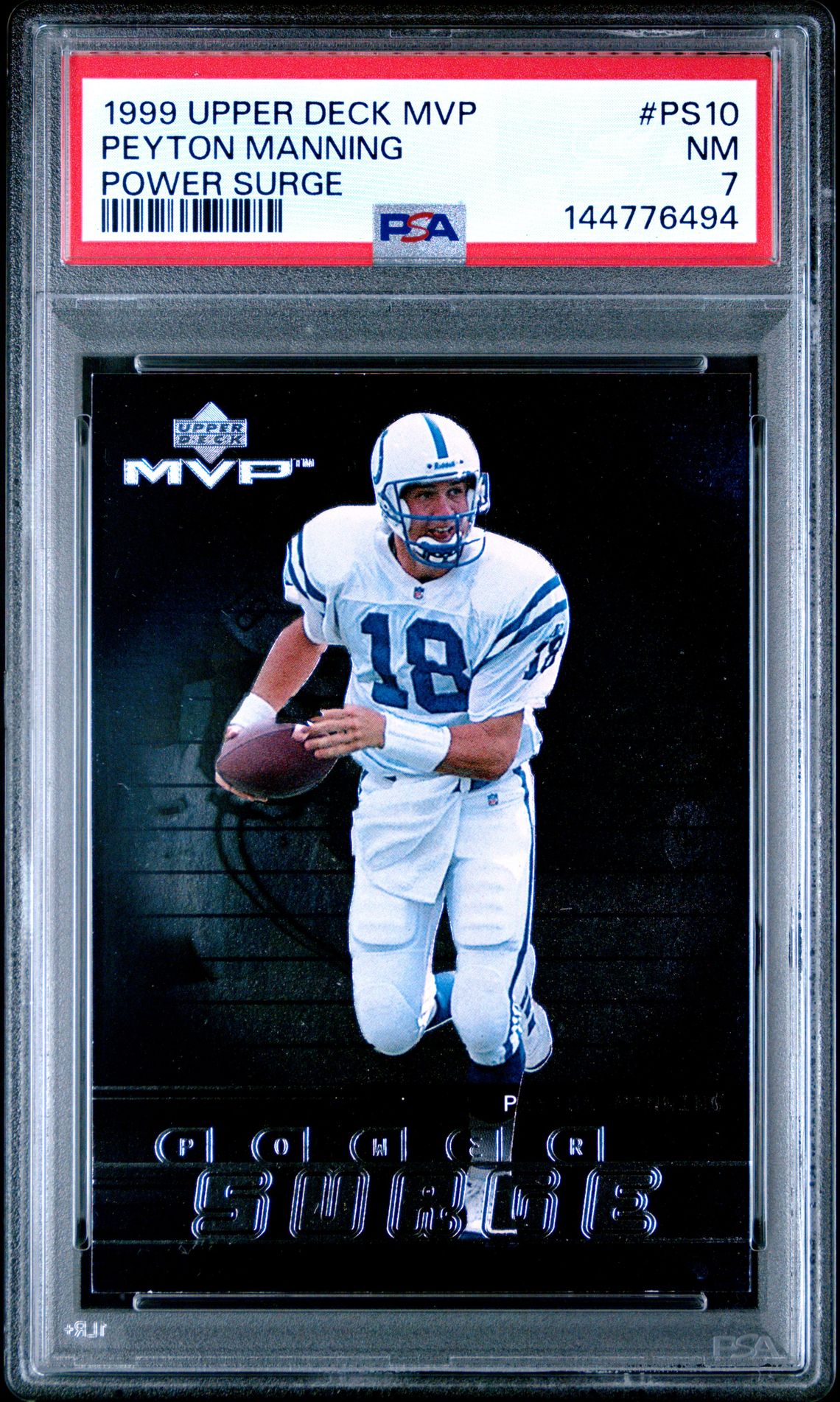 1999 Upper Deck Mvp Power Surge Peyton Manning #Ps10 (Power Surge) Nm 7 front
