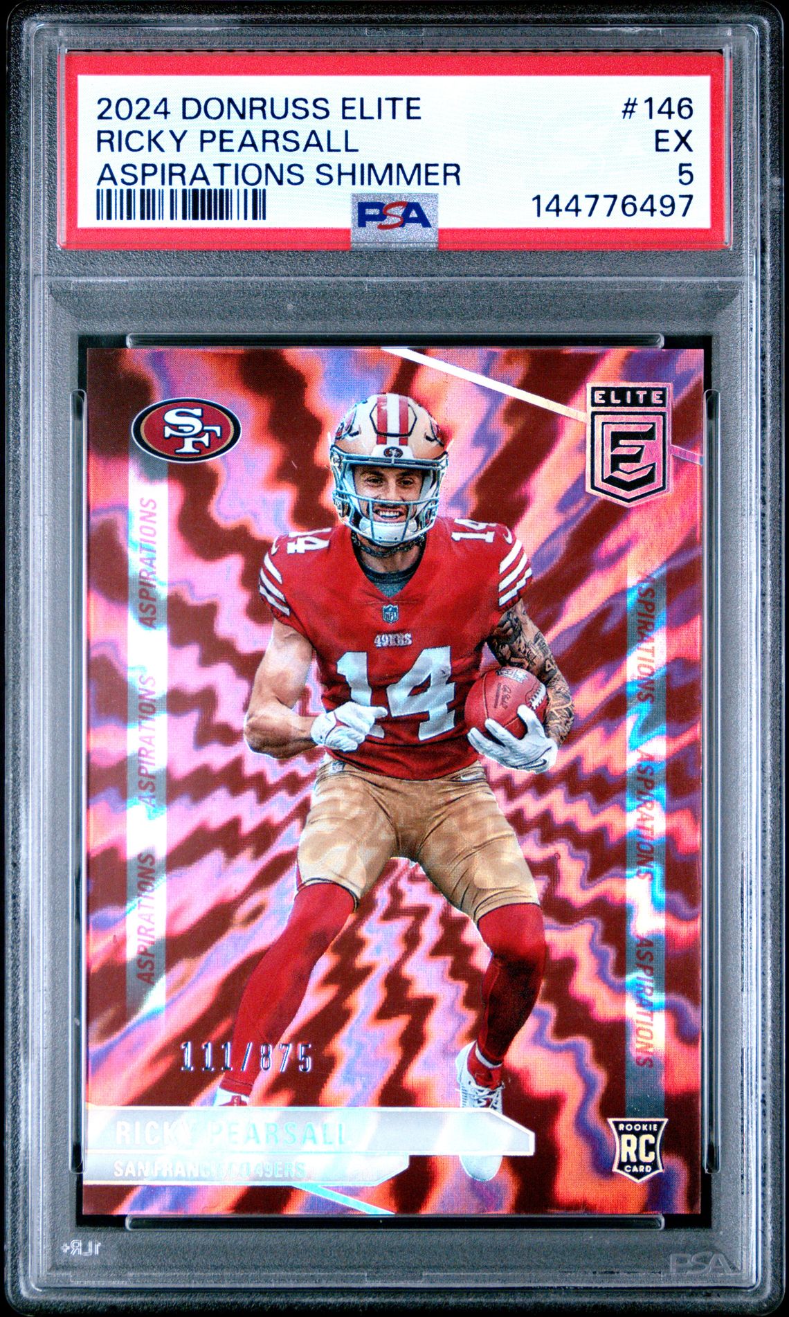 2024 Panini Donruss Elite Ricky Pearsall #146 (Aspirations Shimmer) Ex 5 front