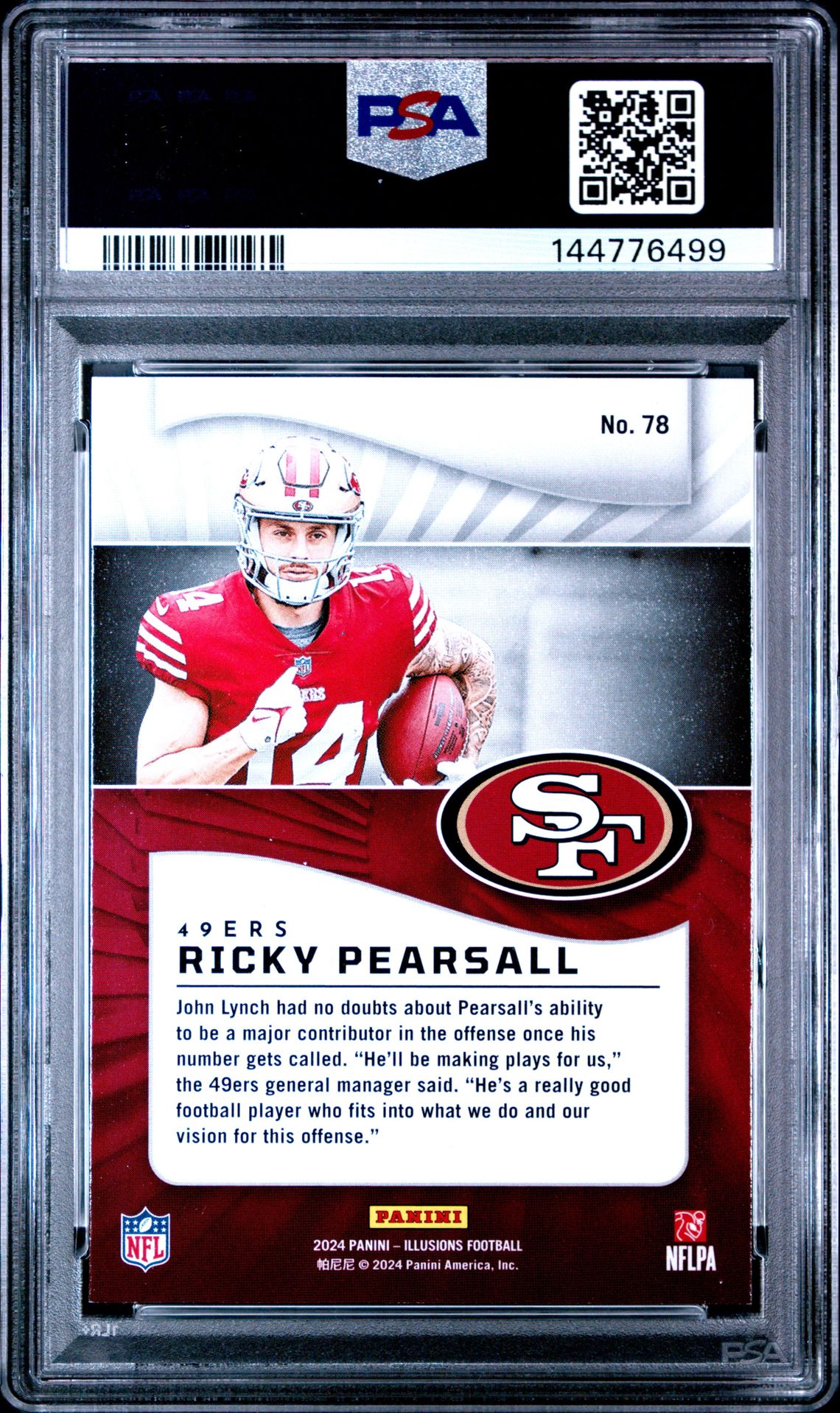 2024 Panini Illusions Ricky Pearsall #78 (Trophy Collection Orange) Nm-Mt 8 back