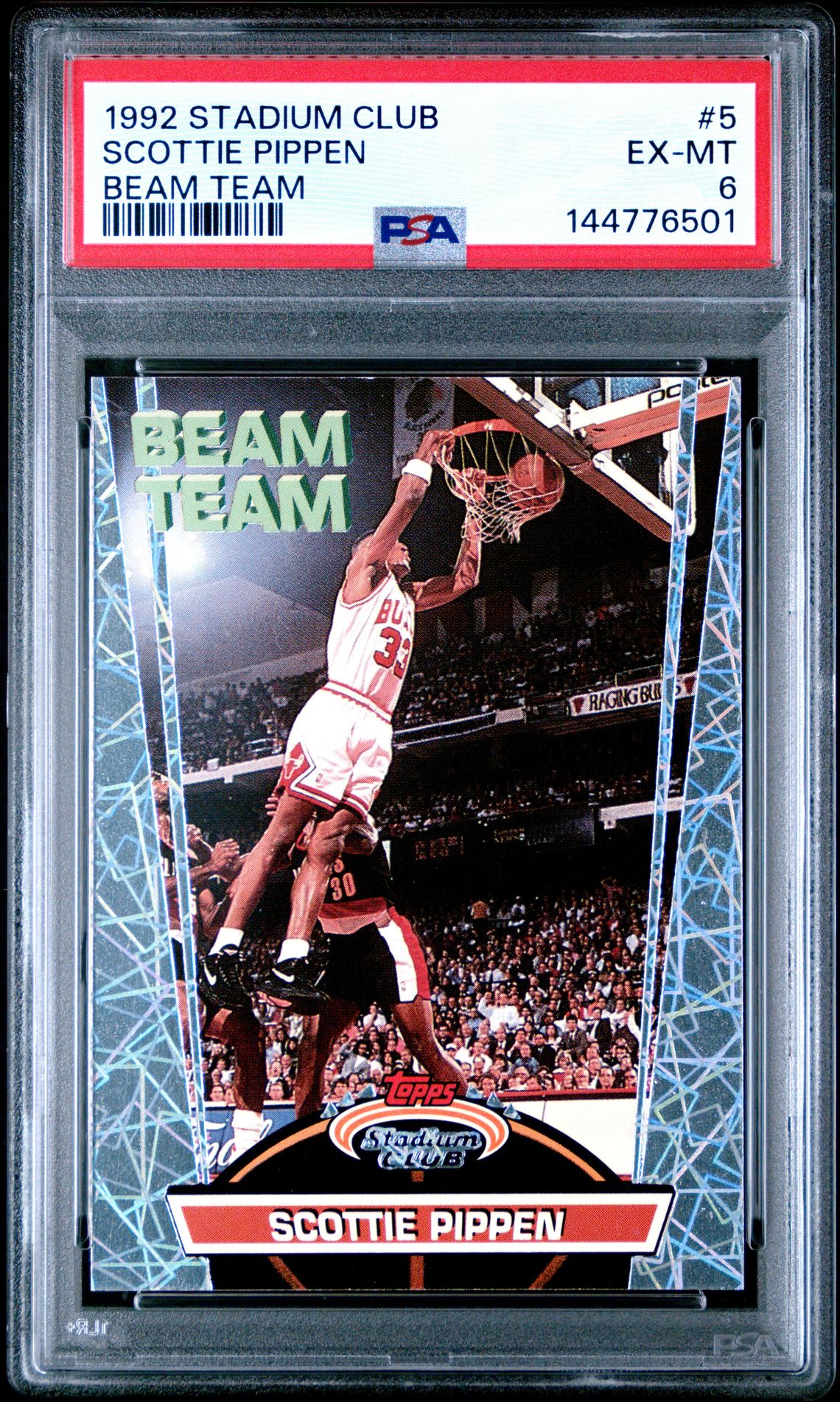 1992 Stadium Club Beam Team Scottie Pippen #5 (Beam Team) Ex-Mt 6 front