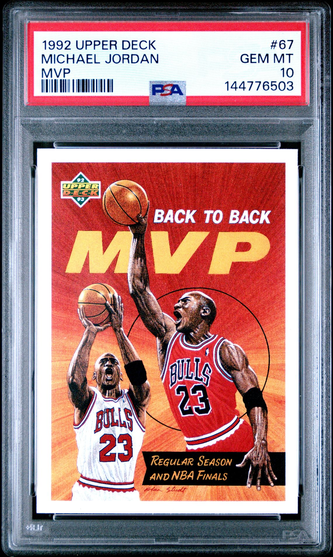 1992 Upper Deck Michael Jordan #67 (Mvp) Gem Mt 10 front