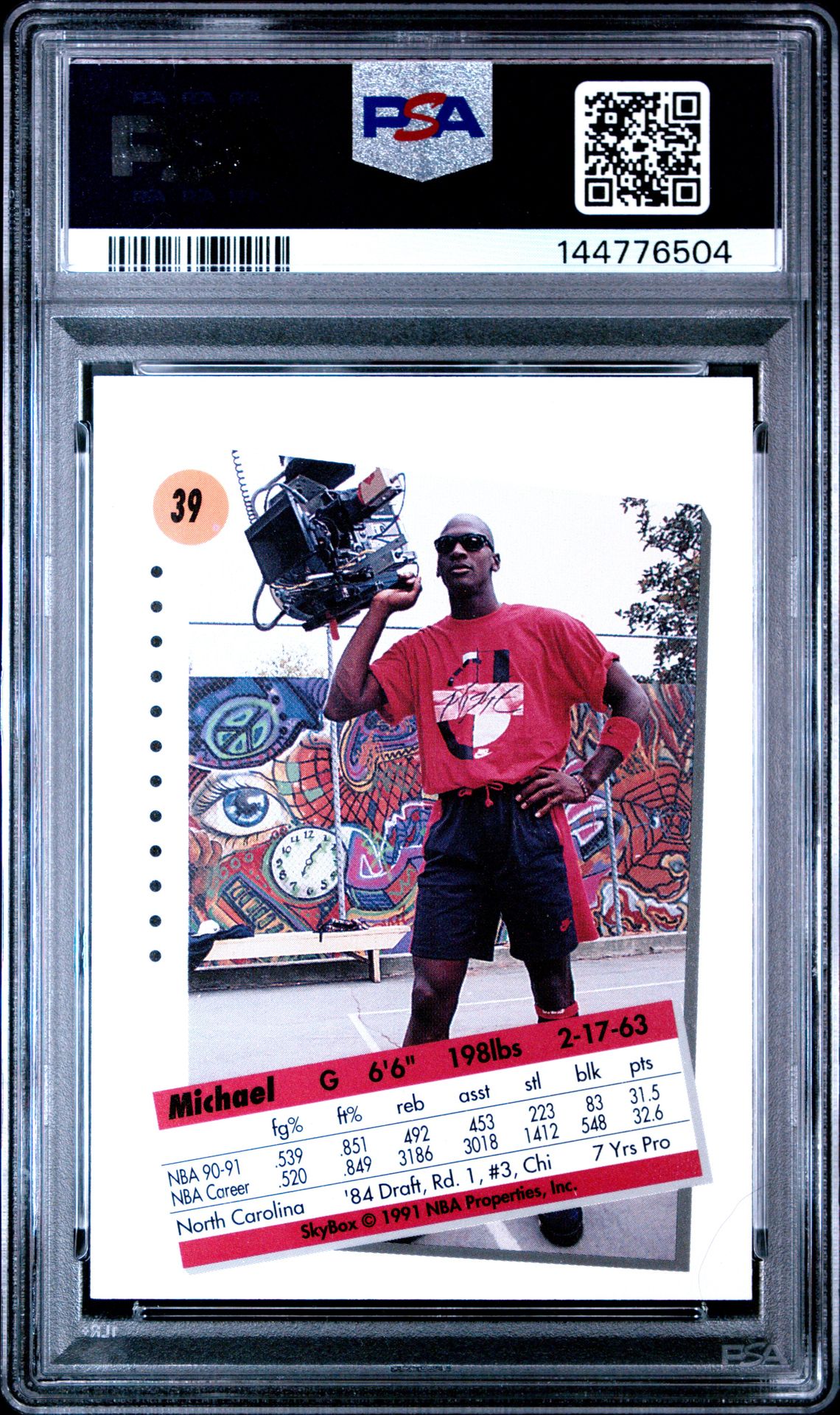 1991 Skybox Michael Jordan #39 Mint 9 back