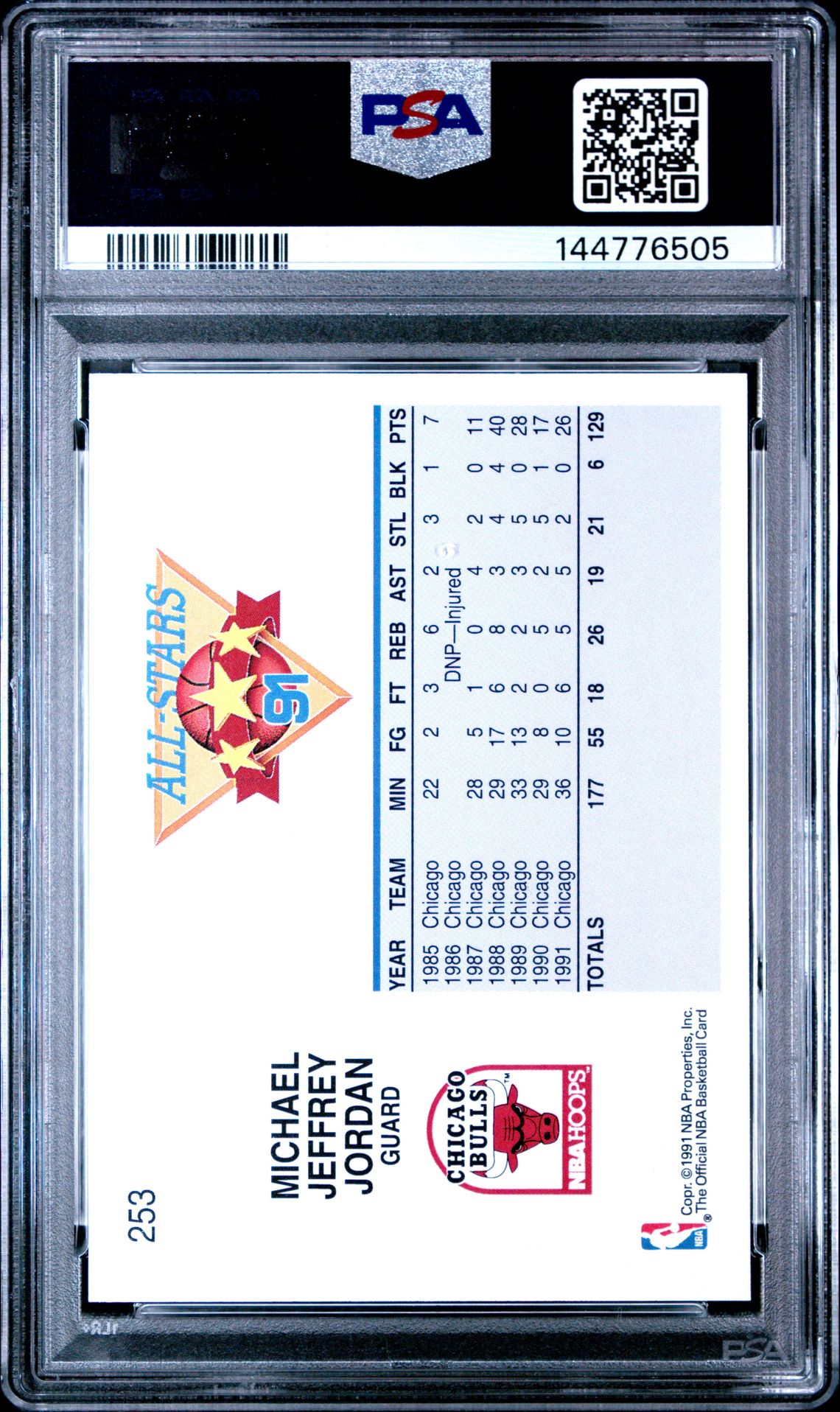 1991 Hoops Michael Jordan #253 (All-Star) Nm 7 back