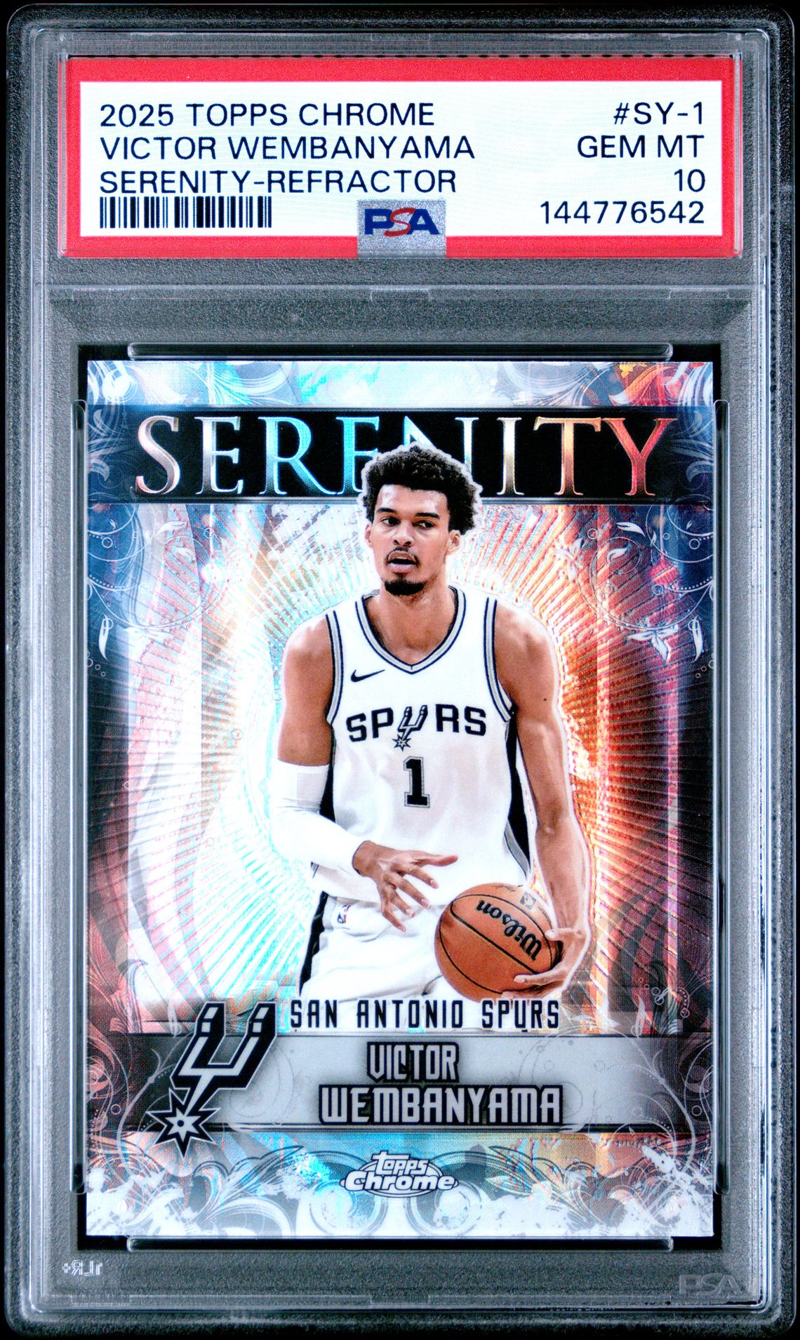2025 Topps Chrome Serenity Victor Wembanyama #Sy-1 (Serenity-Refractor) Gem Mt 10 front