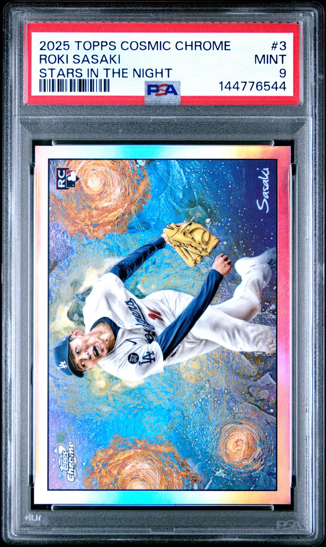 2025 Topps Cosmic Chrome Stars In The Night Roki Sasaki #3 Mint 9 front