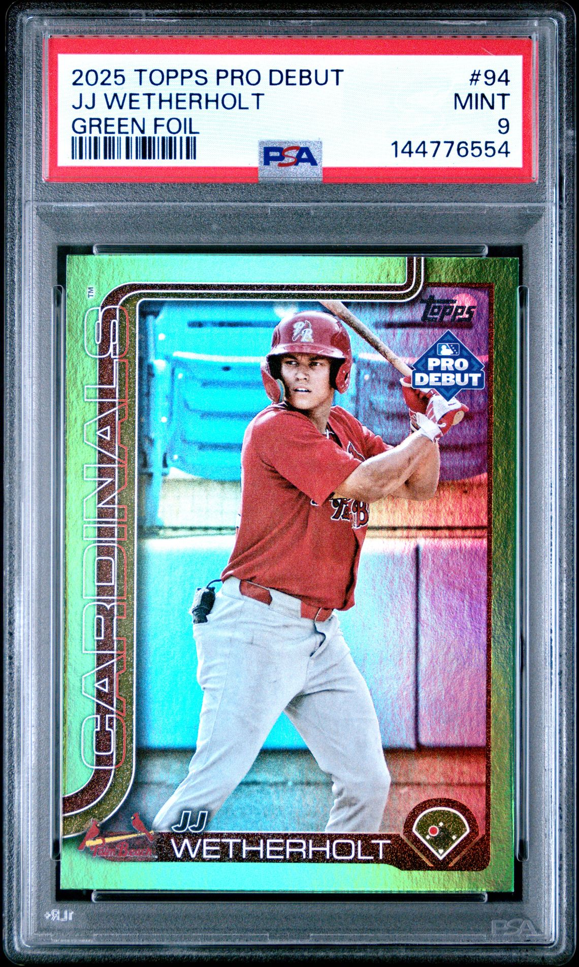 2025 Topps Pro Debut Jj Wetherholt #94 (Green Foil) Mint 9 front
