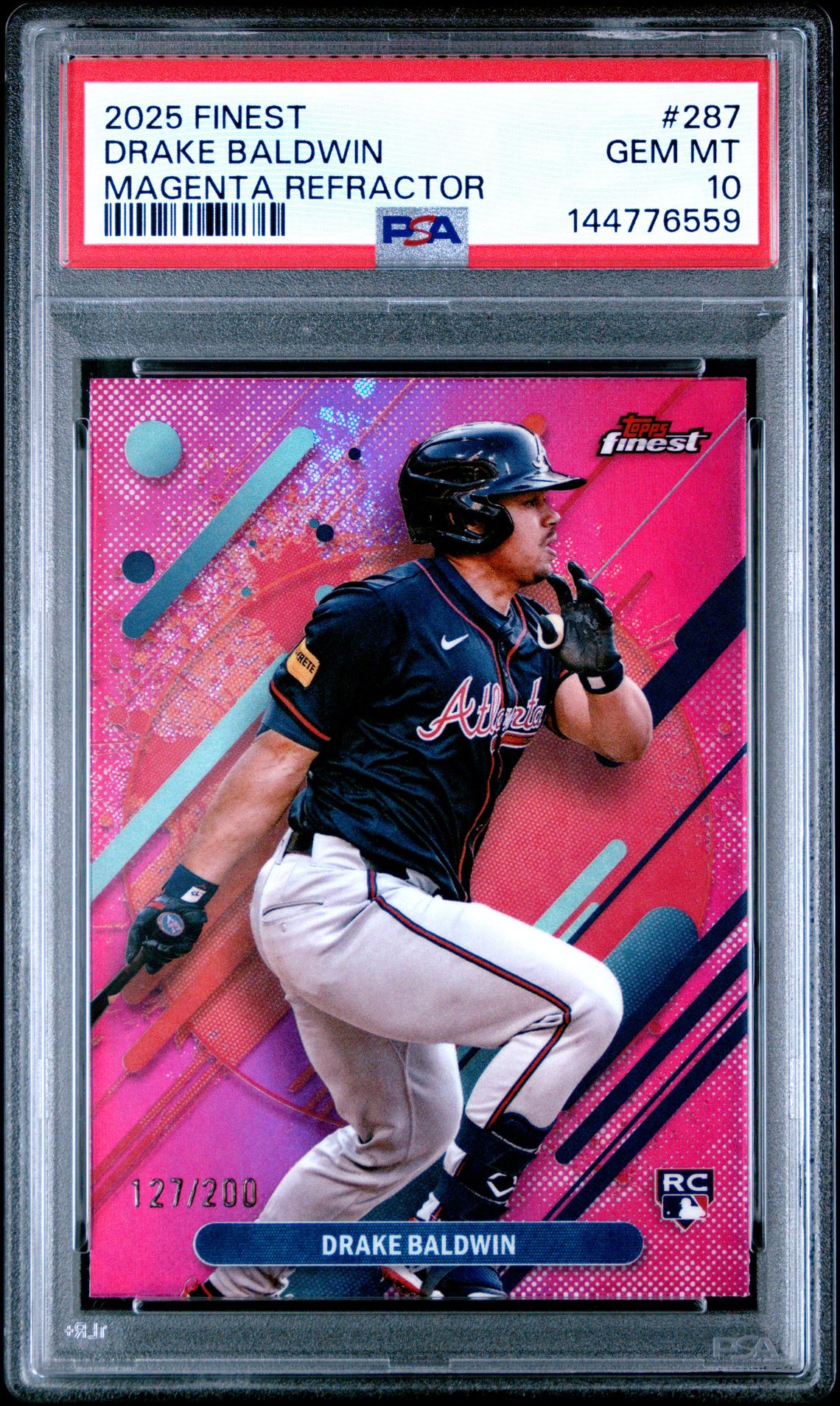 2025 Topps Finest Drake Baldwin #287 (Magenta Refractor) Gem Mt 10 front