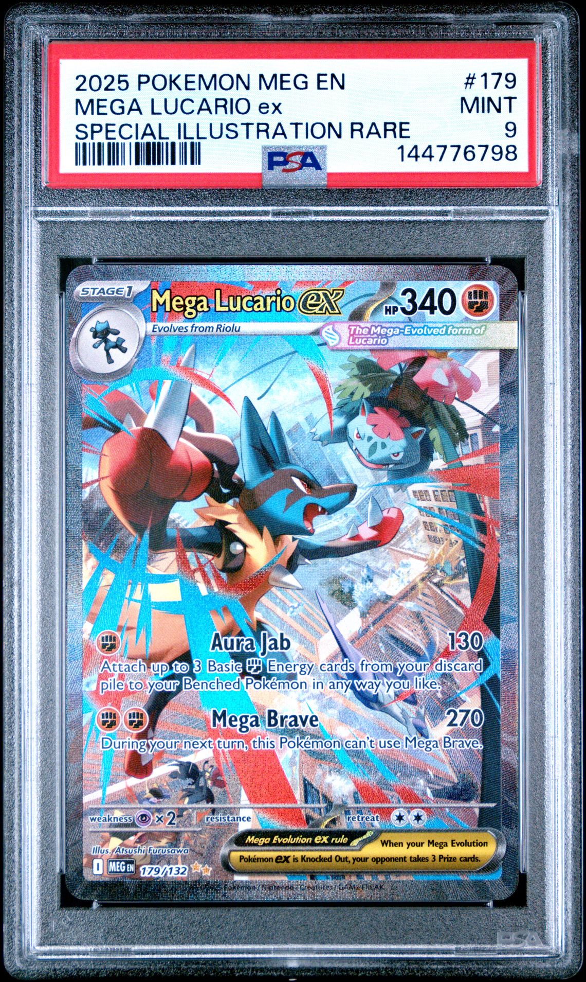 2025 Pokemon Meg En-Mega Evolution Mega Lucario Ex #179 (Special Illustration Rare) Mint 9 front