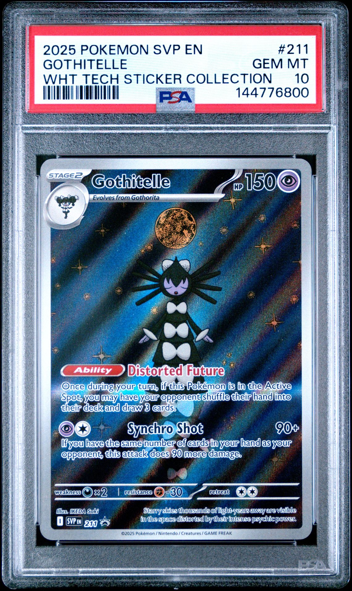 2025 Pokemon Svp En-Sv Black Star Promo Gothitelle #211 (Wht Tech Sticker Collection) Gem Mt 10 front