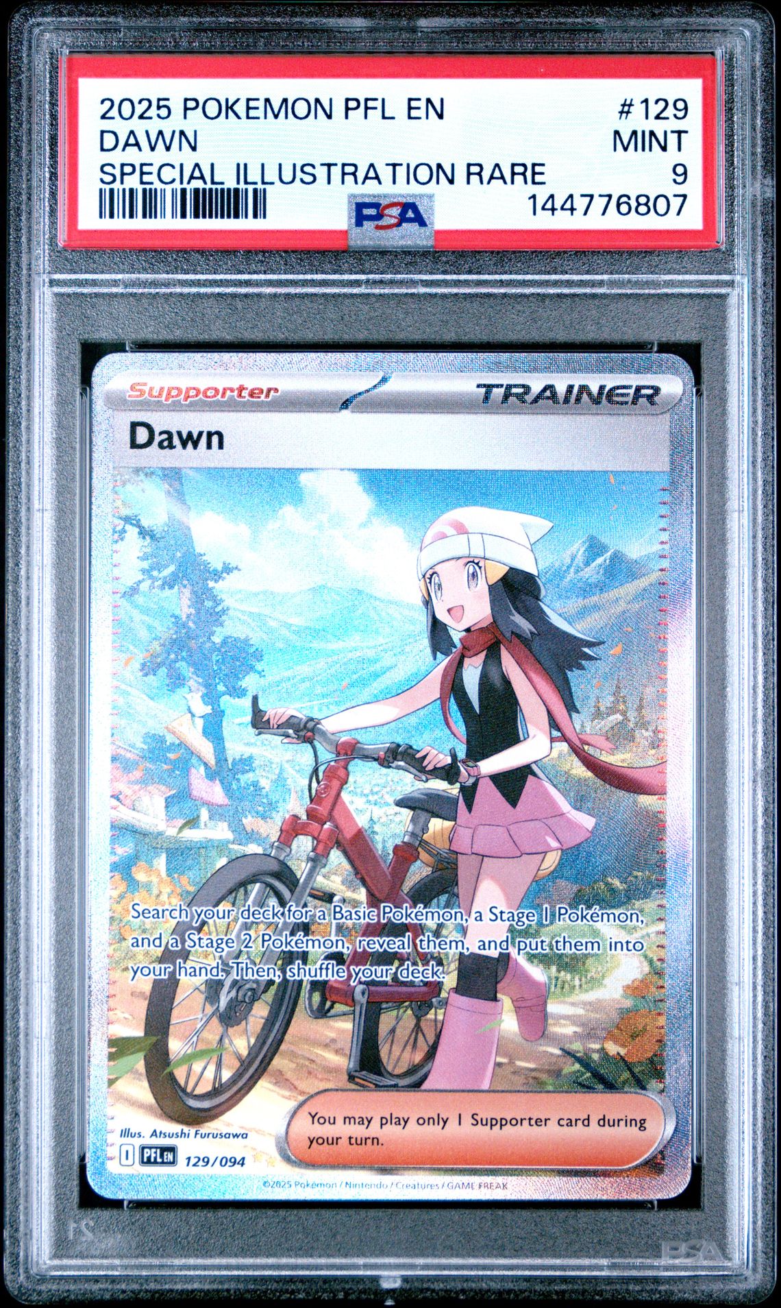 2025 Pokemon Pfl En-Phantasmal Flames Dawn #129 (Special Illustration Rare) Mint 9 front