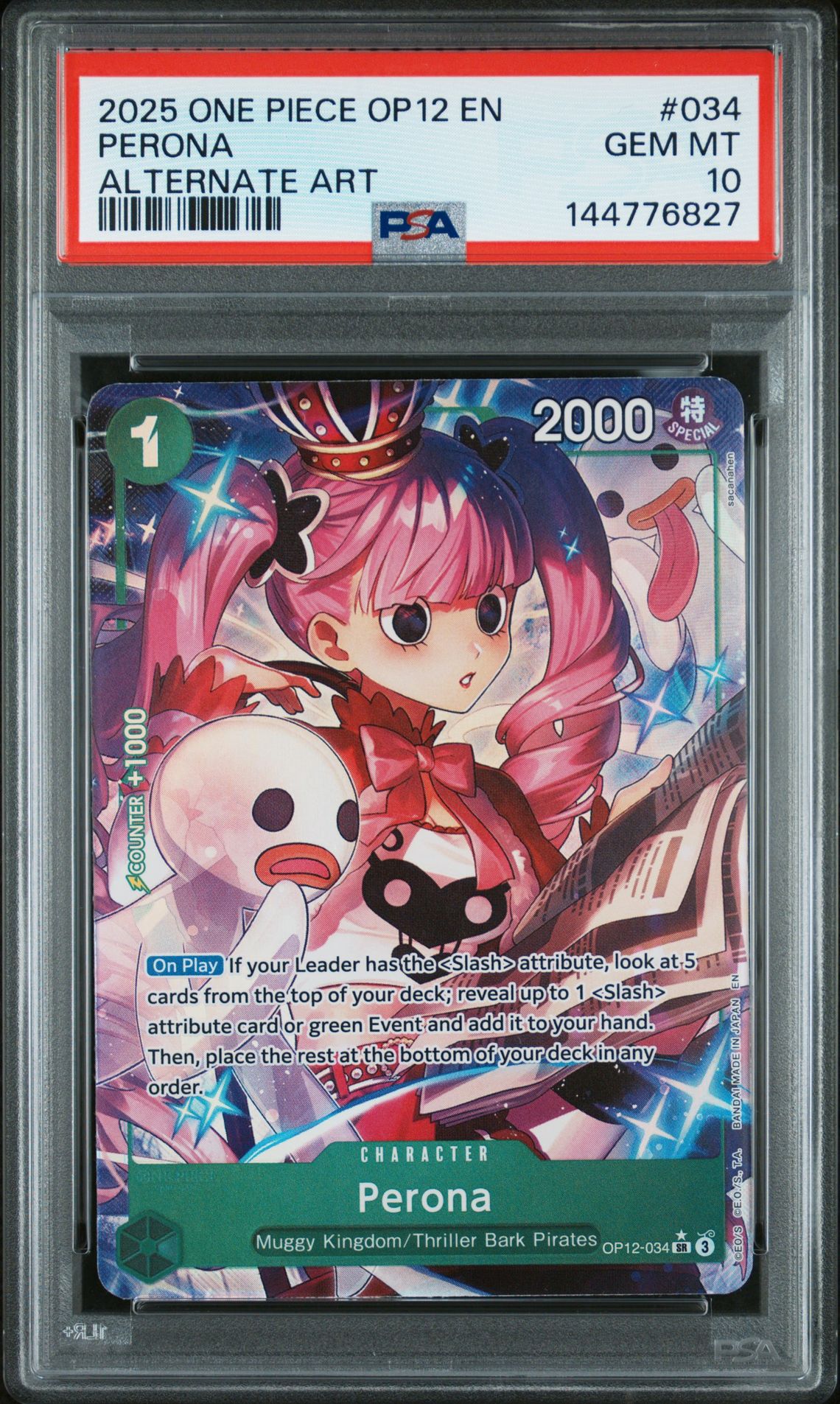 2025 One Piece Op12-Legacy Of The Master Perona #034 (Alternate Art) Gem Mt 10 front