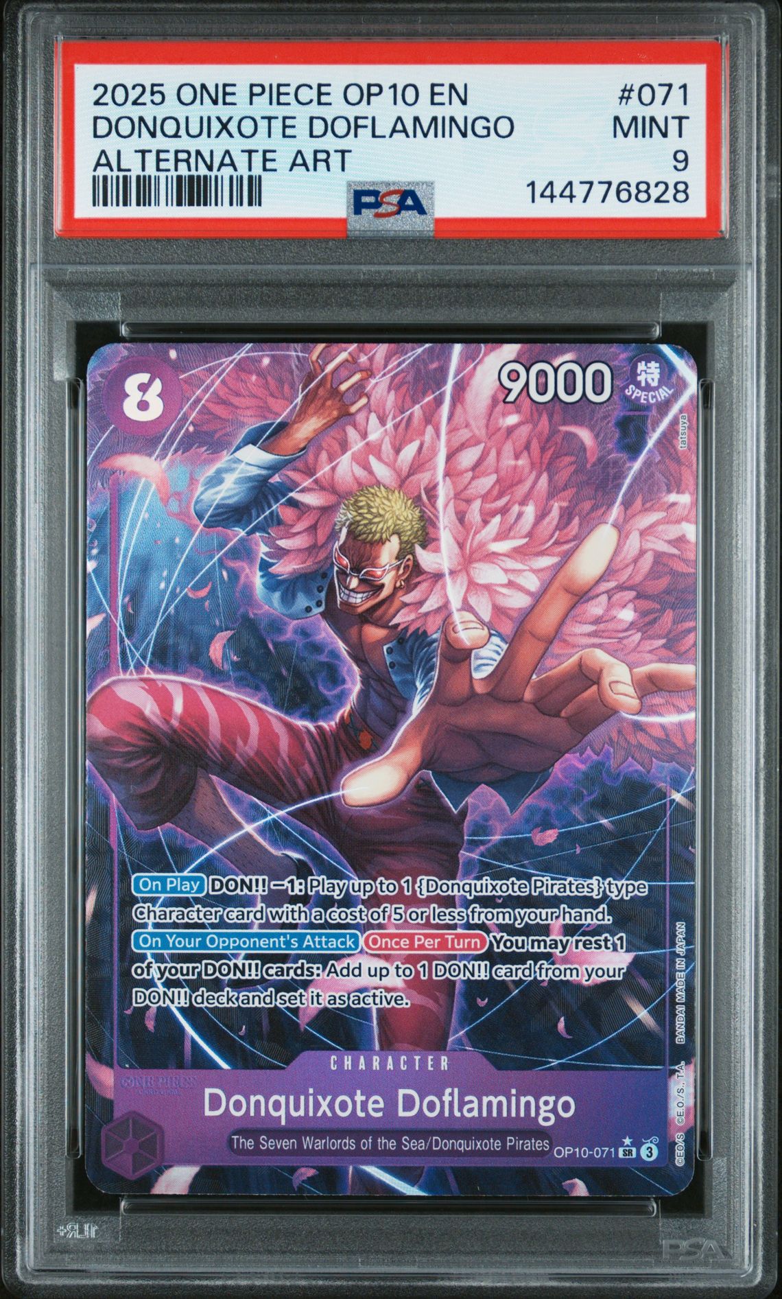 2025 One Piece Op10-Royal Blood Donquixote Doflamingo #071 (Alternate Art) Mint 9 front