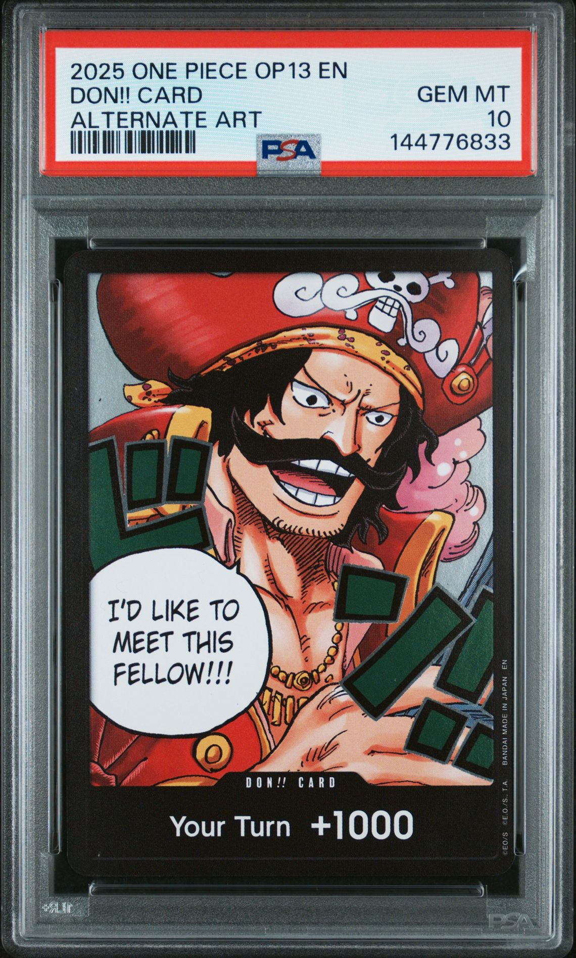 2025 One Piece Op13-Carrying On His Will Don!! Card (Alternate Art) Gem Mt 10 front