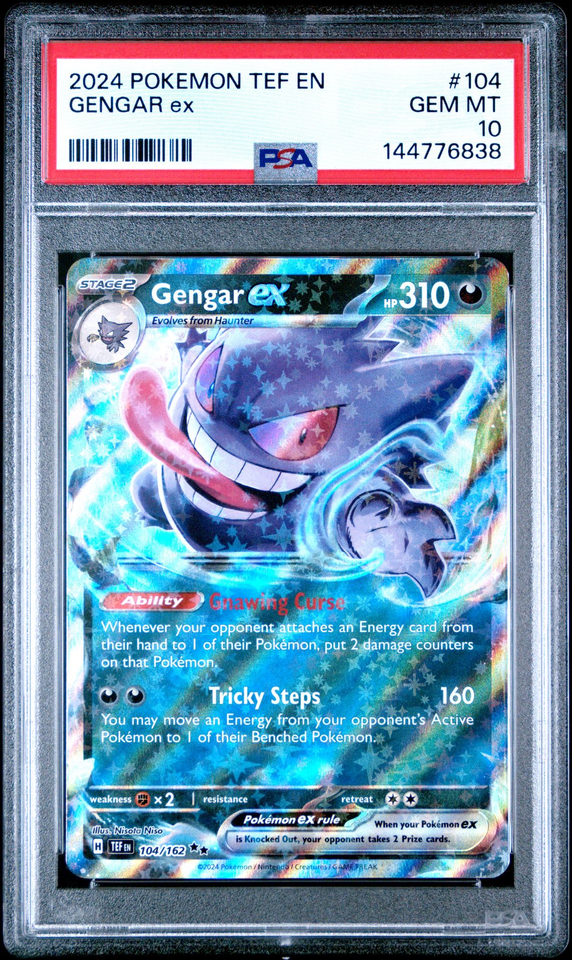 2024 Pokemon Tef En-Temporal Forces Gengar Ex #104 Gem Mt 10 front