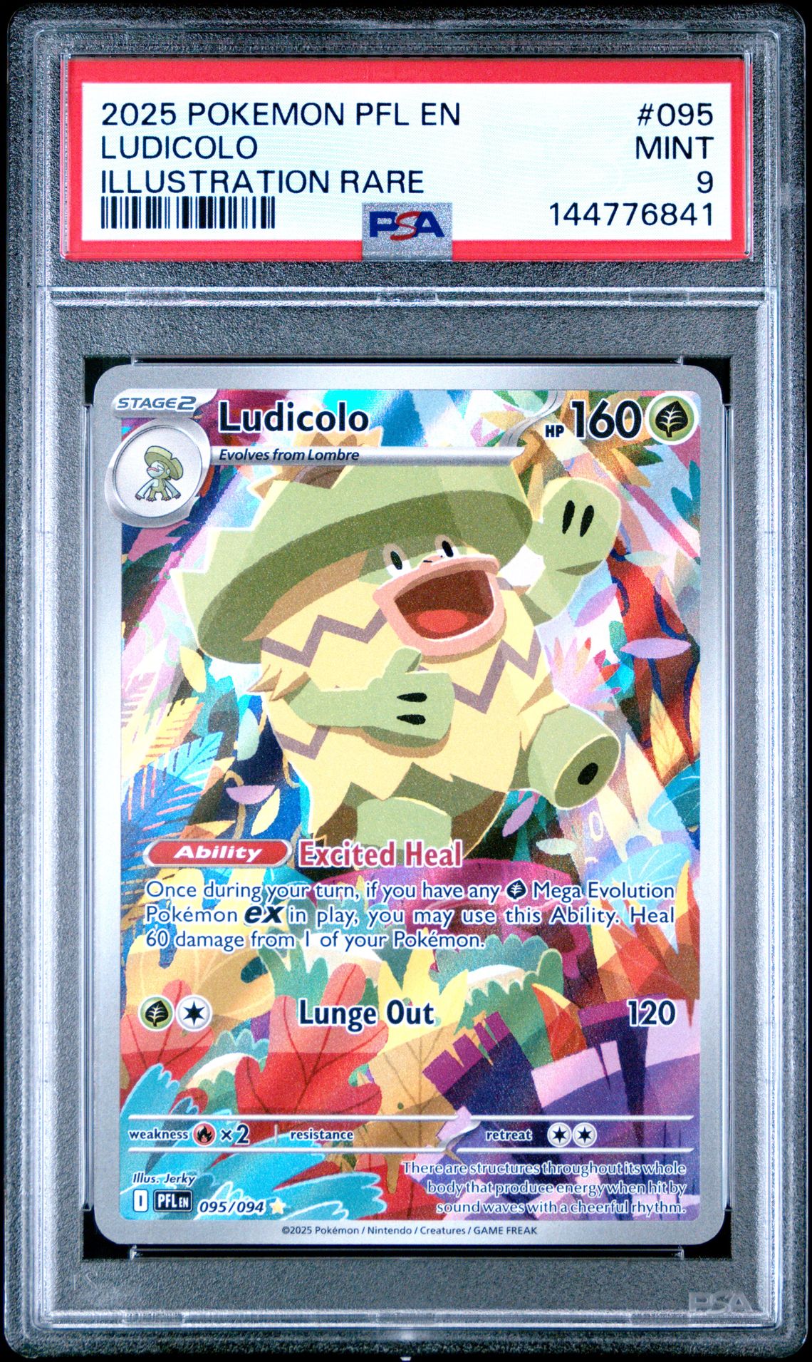 2025 Pokemon Pfl En-Phantasmal Flames Ludicolo #095 (Illustration Rare) Mint 9 front