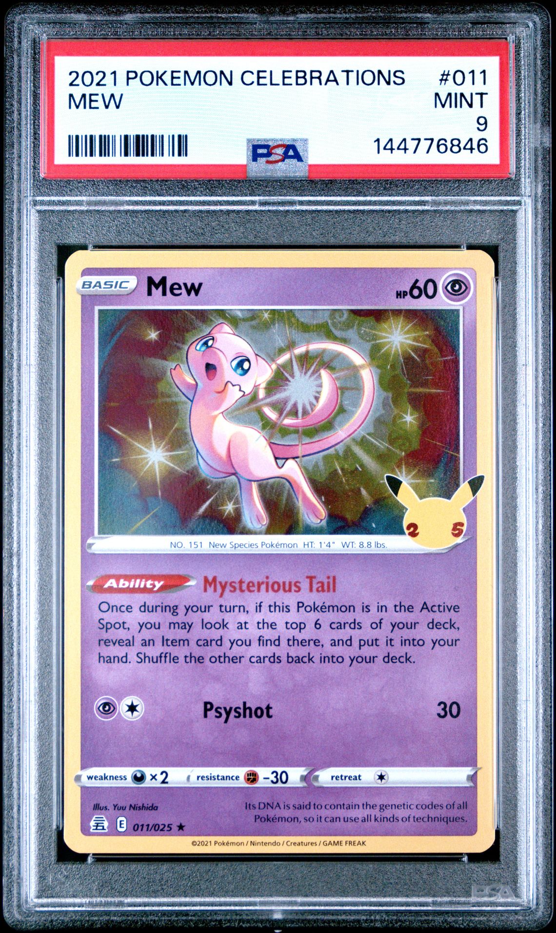 2021 Pokemon Celebrations Mew #011 Mint 9 front