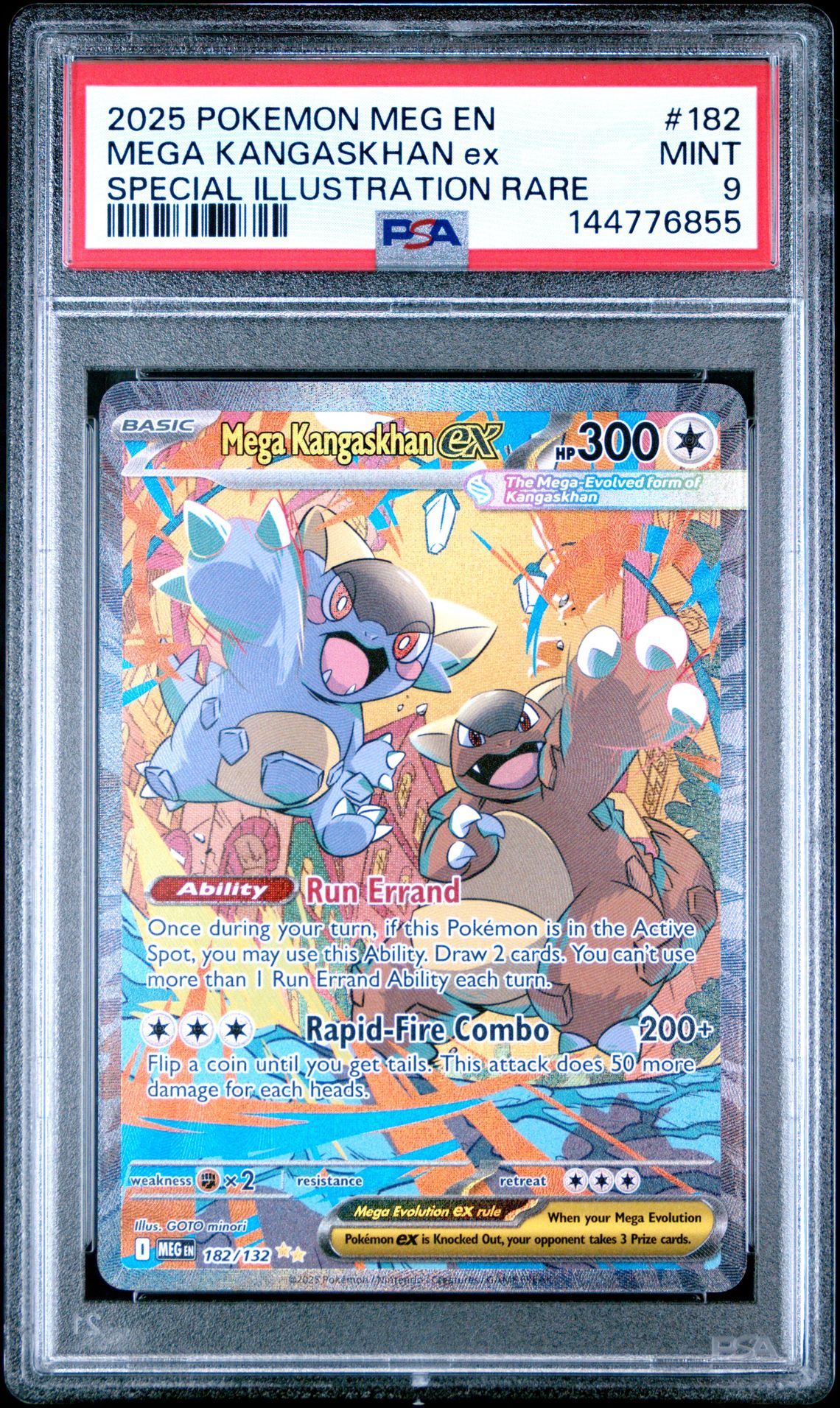 2025 Pokemon Meg En-Mega Evolution Mega Kangaskhan Ex #182 (Special Illustration Rare) Mint 9 front