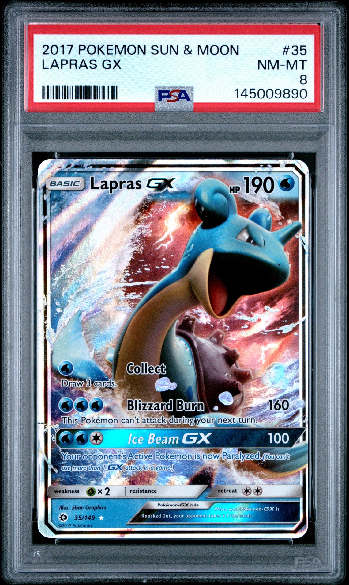 2017 Pokemon POKEMON SUN & MOON #35 Lapras Gx front