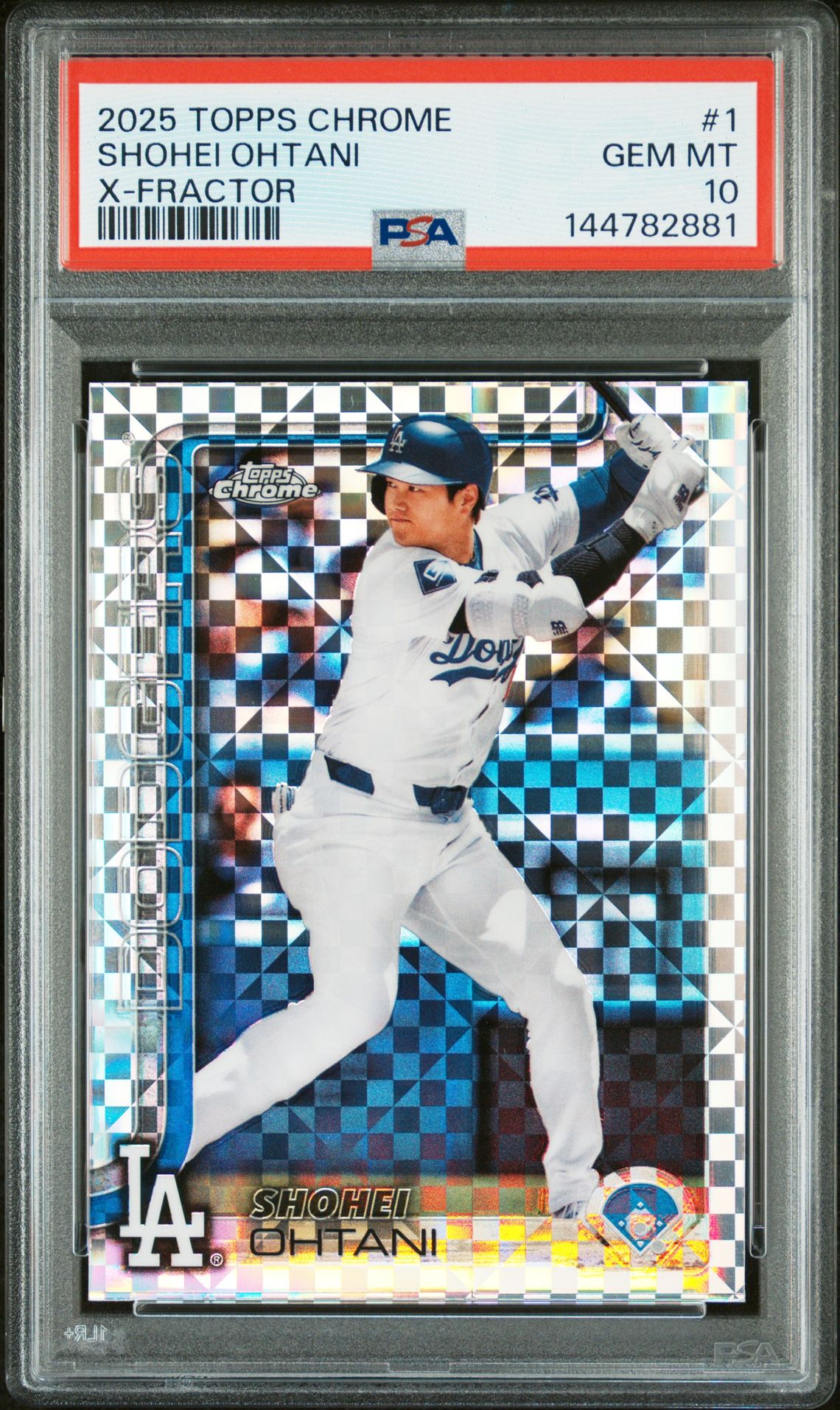 2025 Topps Chrome Shohei Ohtani #1 (X-Fractor) Gem Mt 10 front