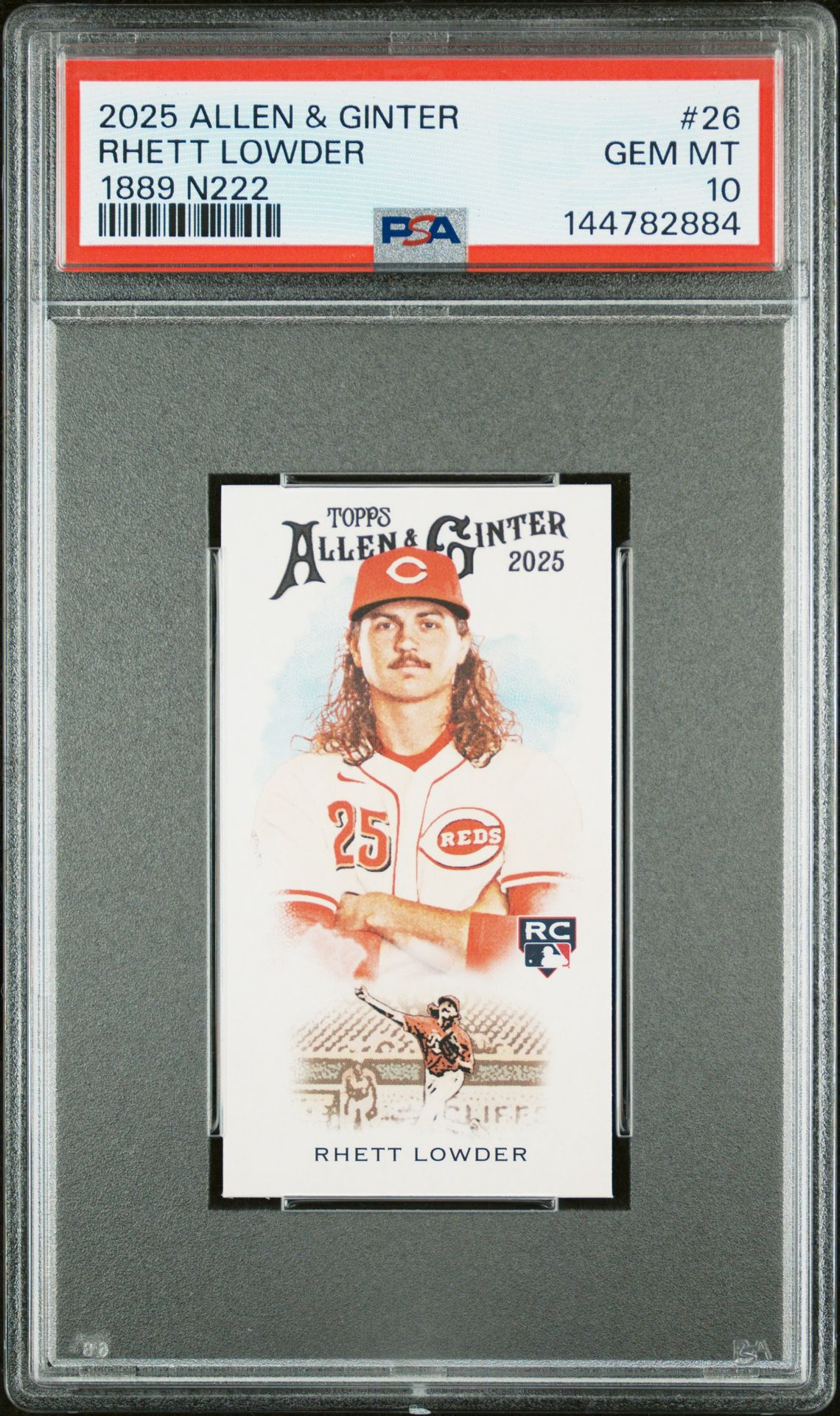 2025 Topps Allen & Ginter 1889 N222 Rhett Lowder #26 Gem Mt 10 front