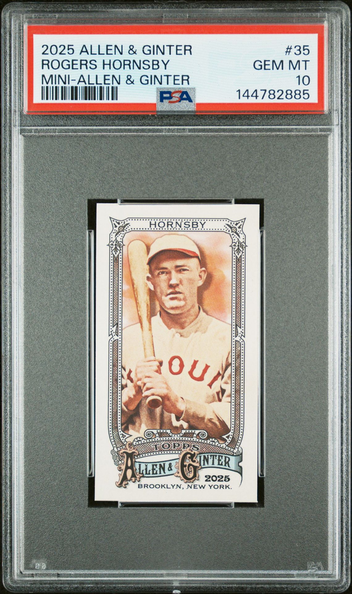 2025 Topps Allen & Ginter Rogers Hornsby #35 (Mini-Allen & Ginter) Gem Mt 10 front