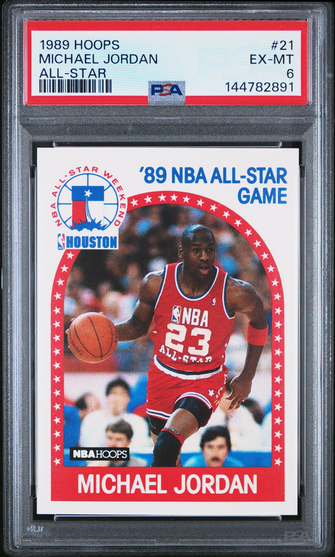 1989 Hoops Michael Jordan #21 (All-Star) Ex-Mt 6 front