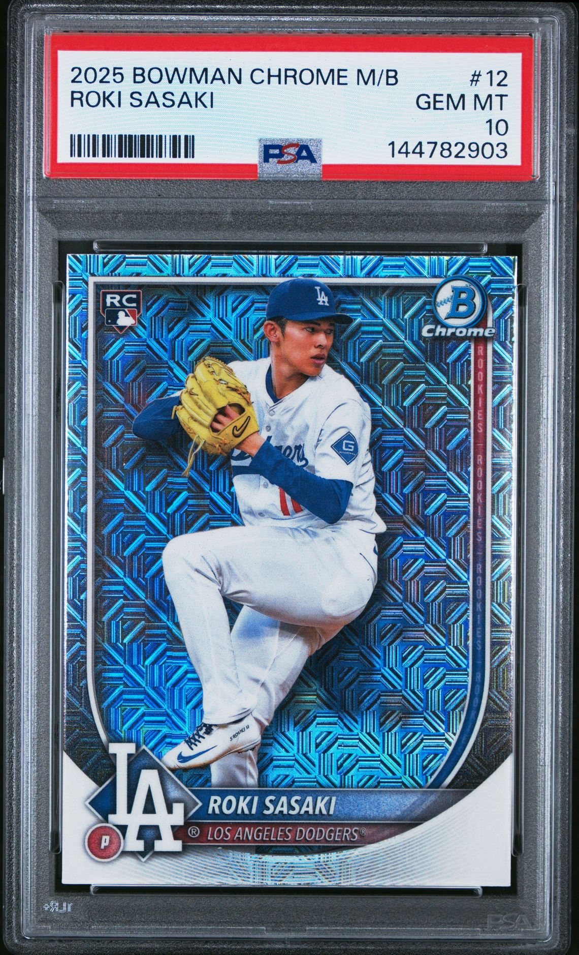 2025 Bowman Chrome Mega Box Roki Sasaki #12 Gem Mt 10 front