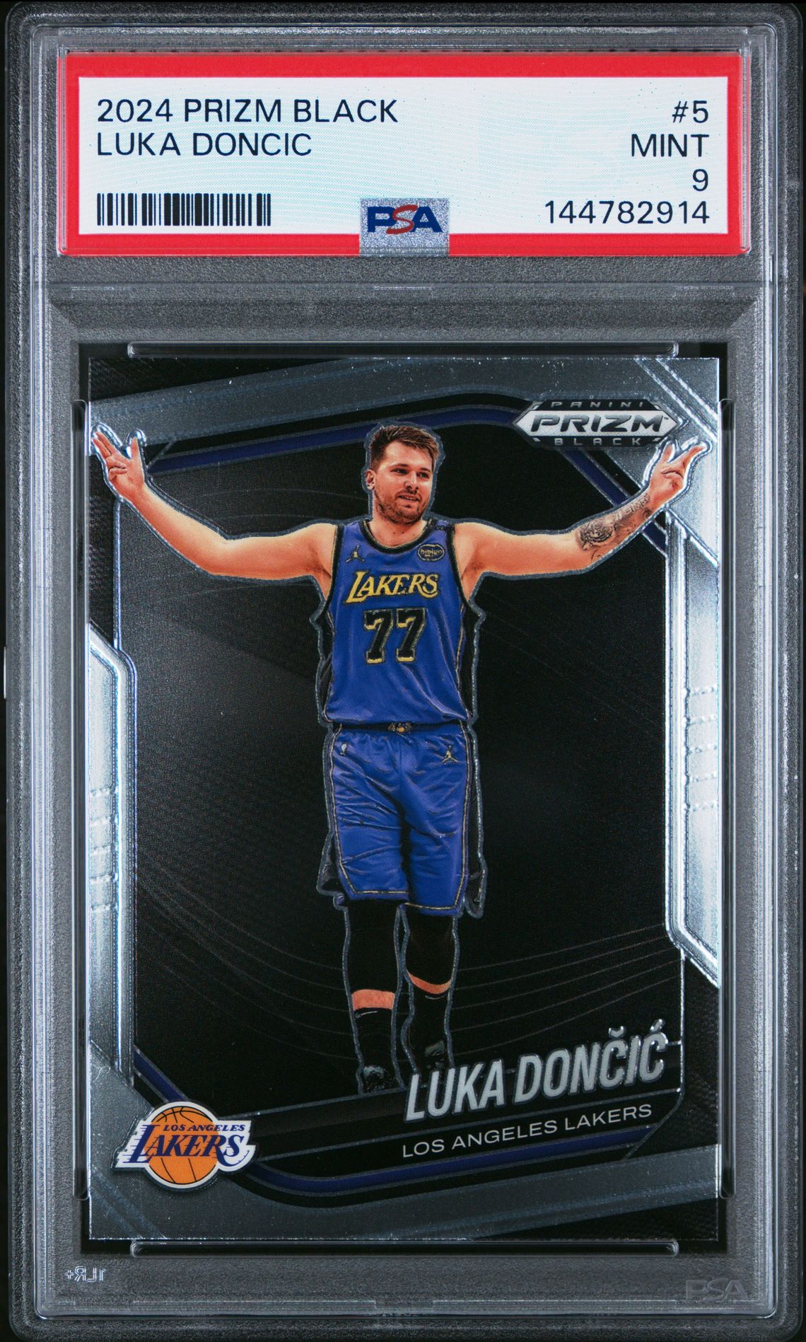 2024 Panini Prizm Black Luka Doncic #5 Mint 9 front