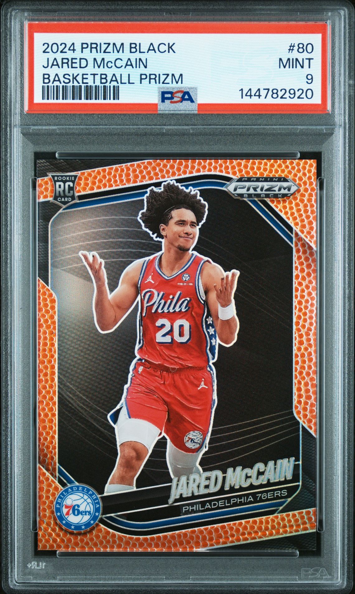 2024 Panini Prizm Black Jared Mccain #80 (Basketball Prizm) Mint 9 front