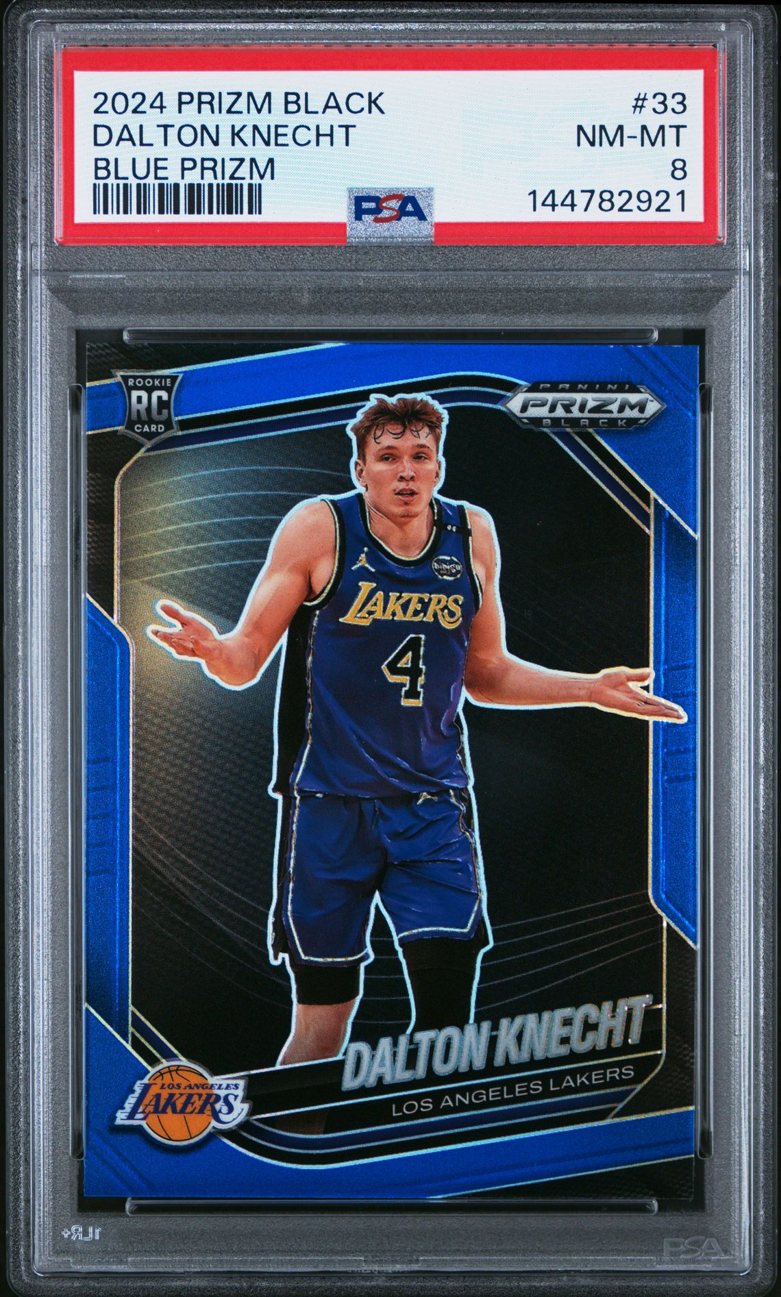 2024 Panini Prizm Black Dalton Knecht #33 (Blue Prizm) Nm-Mt 8 front