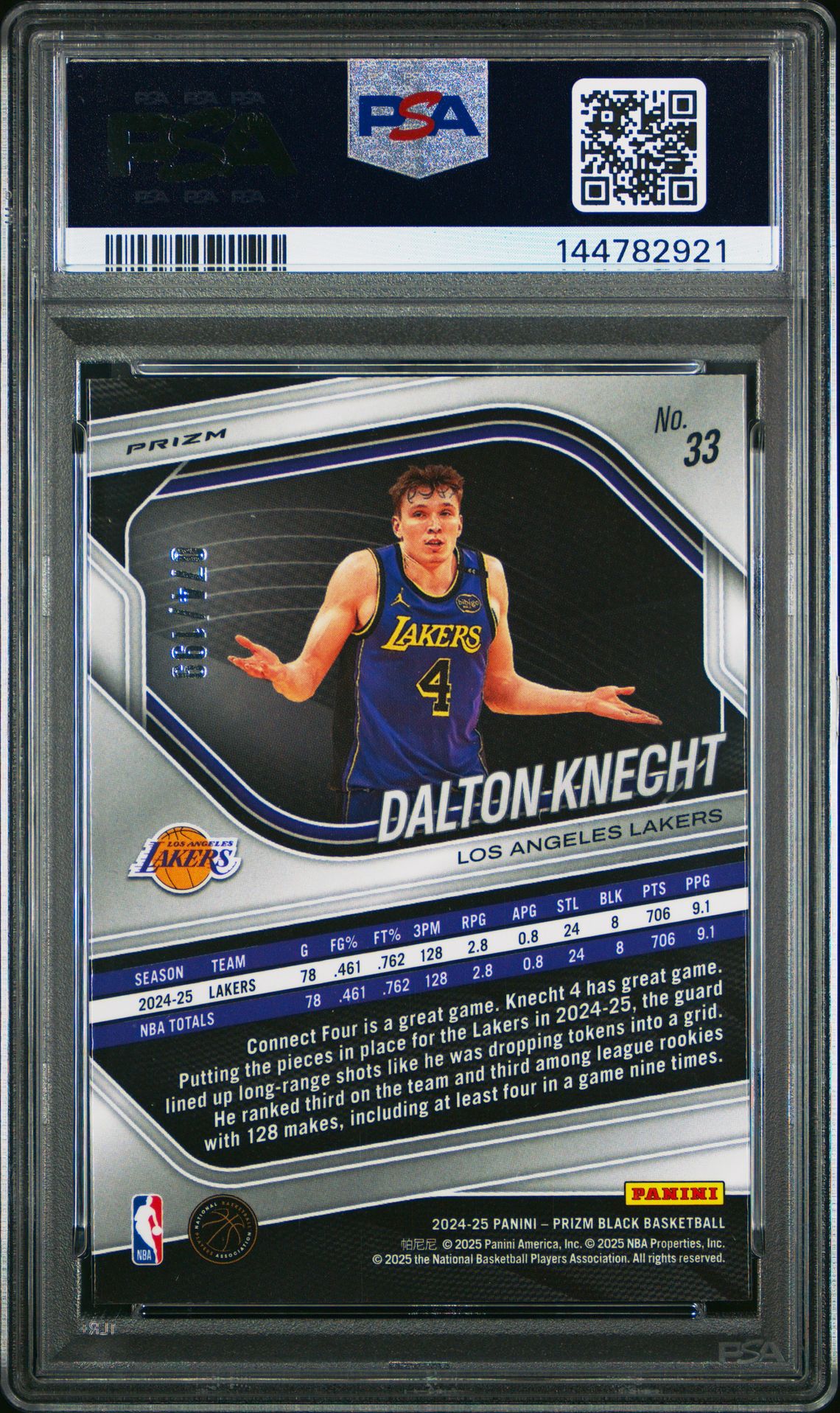 2024 Panini Prizm Black Dalton Knecht #33 (Blue Prizm) Nm-Mt 8 back