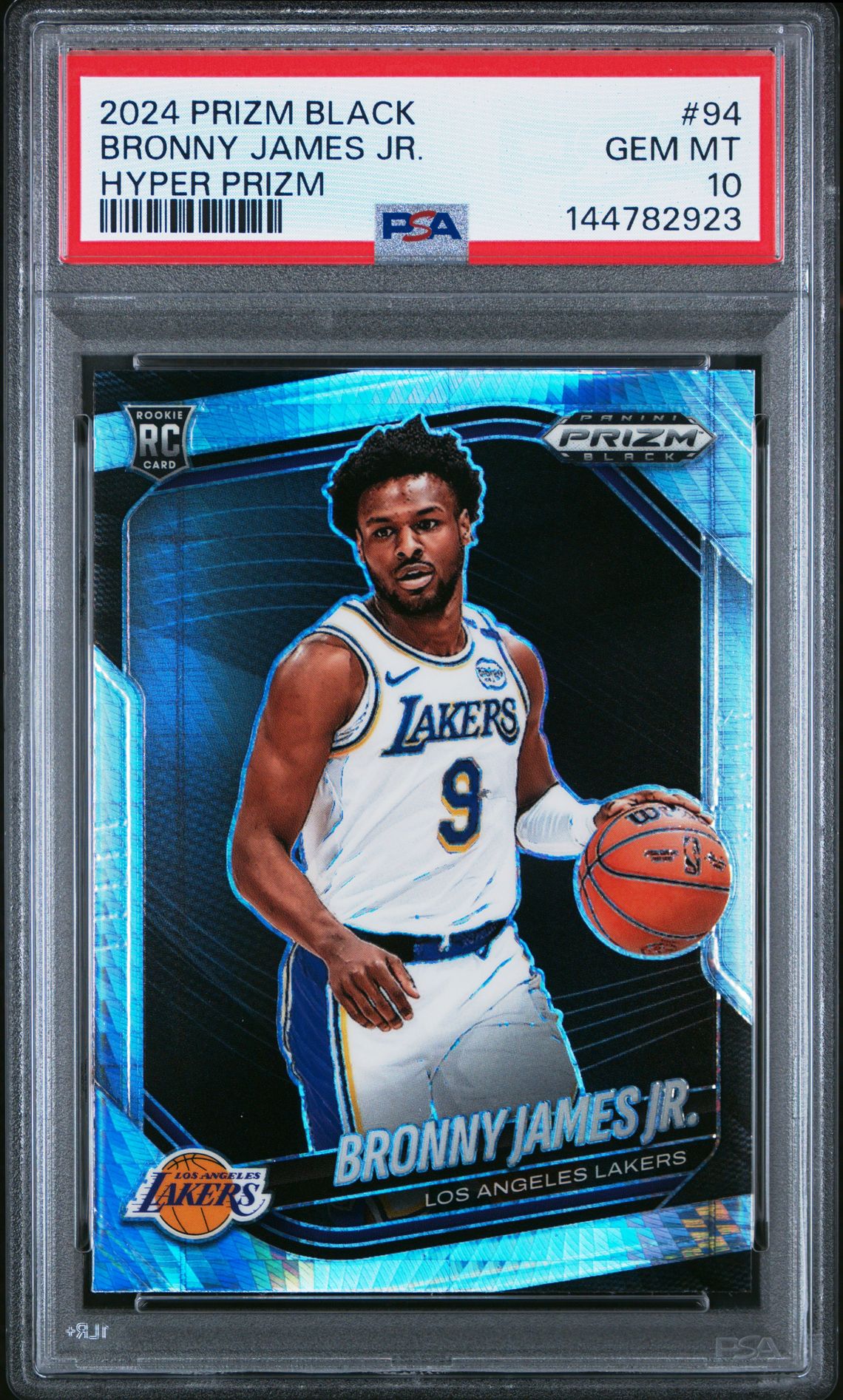 2024 Panini Prizm Black Bronny James Jr. #94 (Hyper Prizm) Gem Mt 10 front