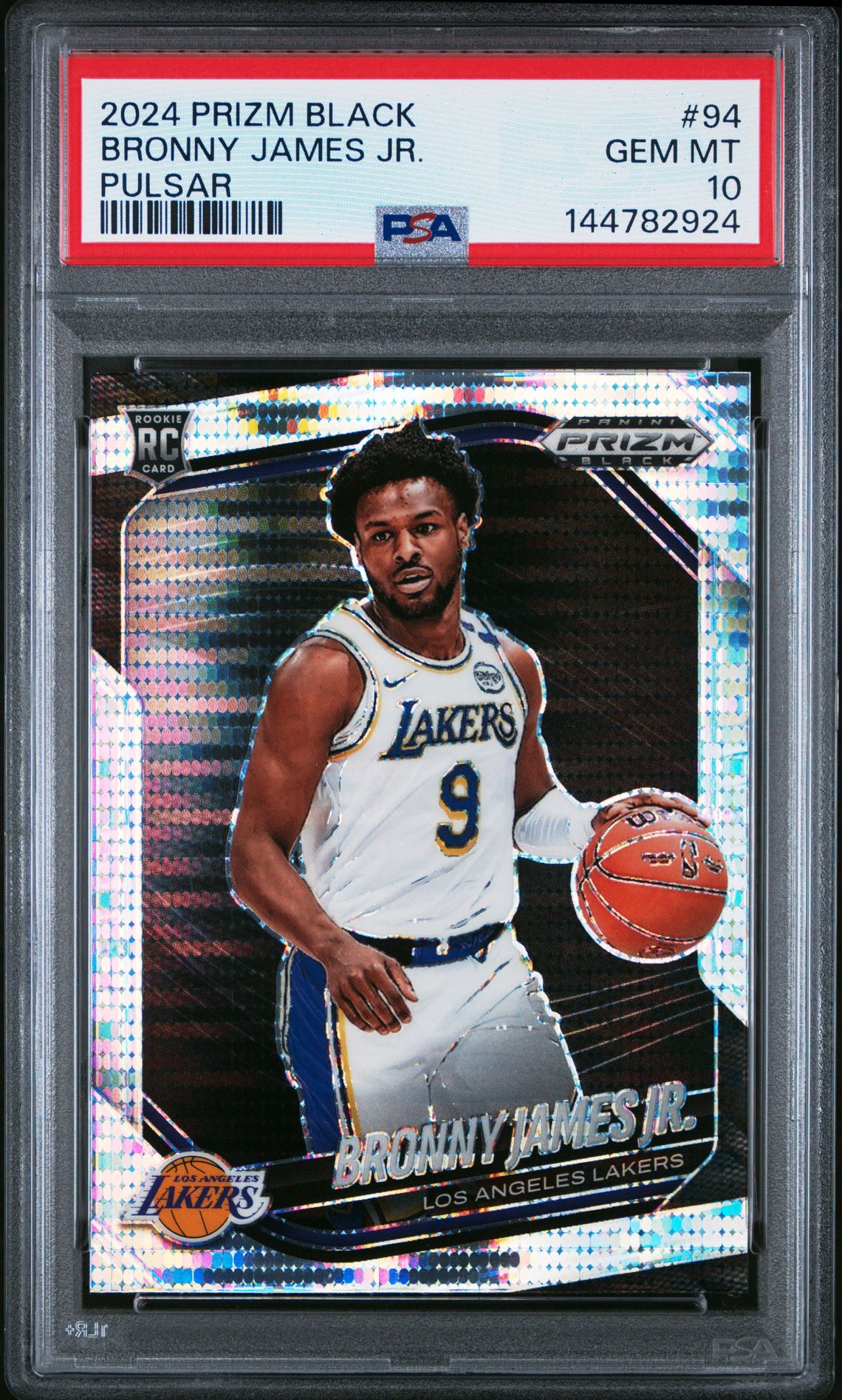 2024 Panini Prizm Black Bronny James Jr. #94 (Pulsar) Gem Mt 10 front