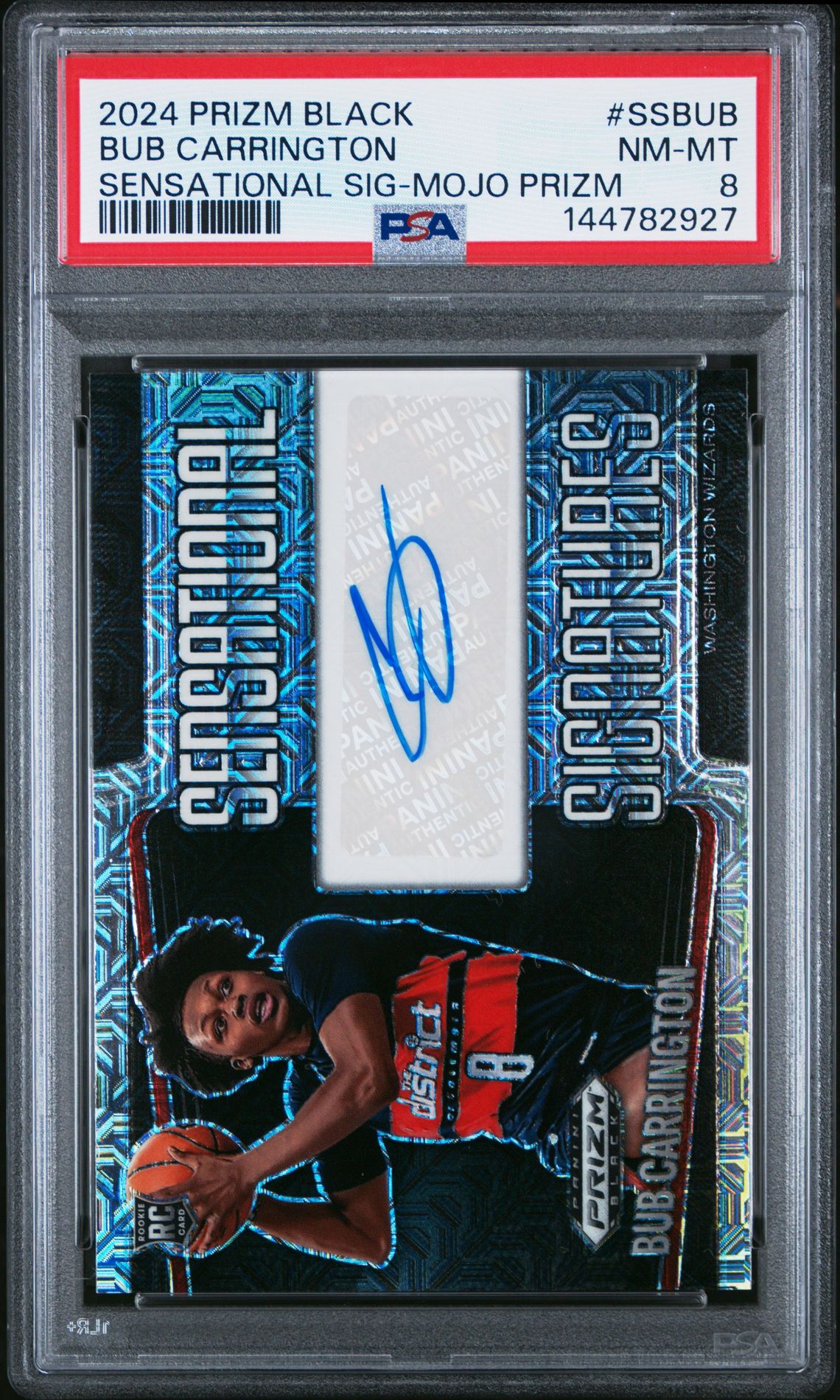 2024 Panini Prizm Black Sensational Signatures Bub Carrington #Ss-Bub (Sensational Sig-Mojo Prizm) Nm-Mt 8 front