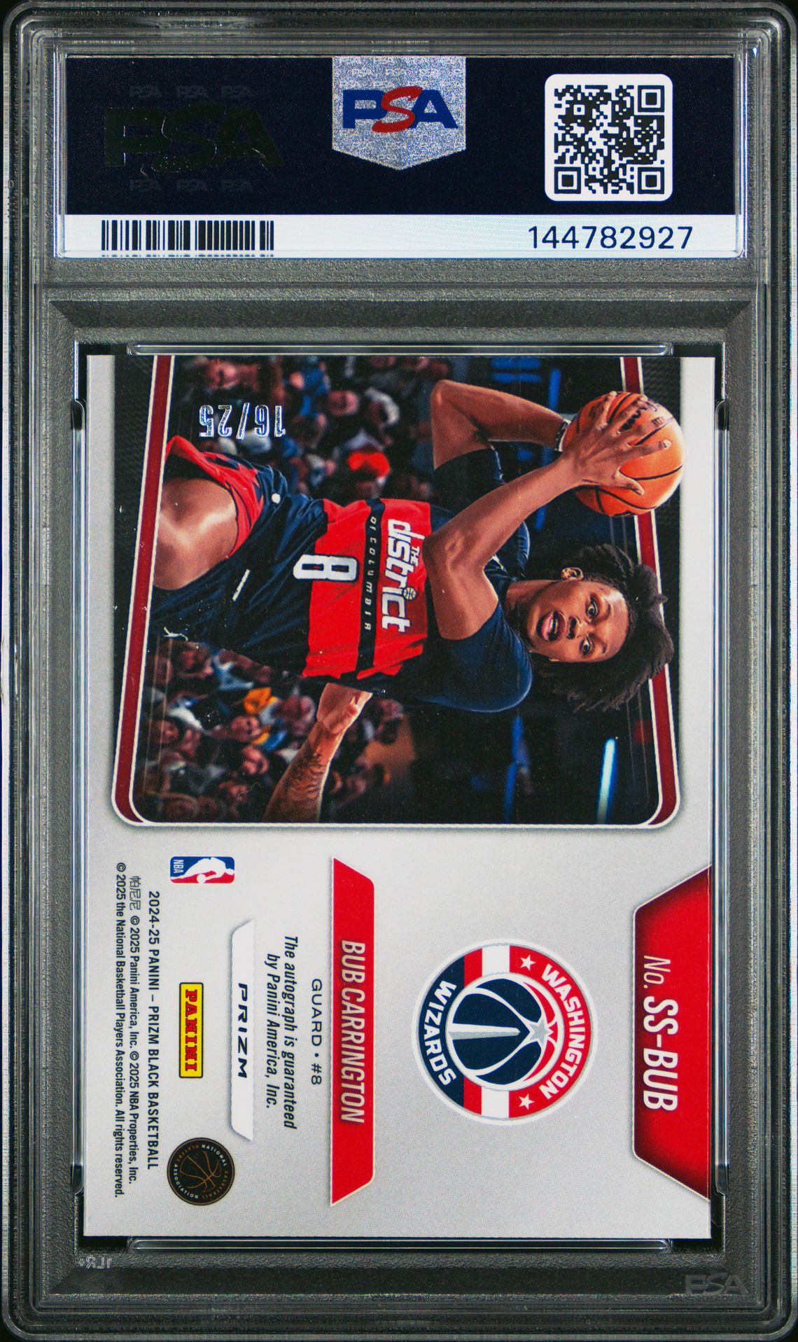 2024 Panini Prizm Black Sensational Signatures Bub Carrington #Ss-Bub (Sensational Sig-Mojo Prizm) Nm-Mt 8 back