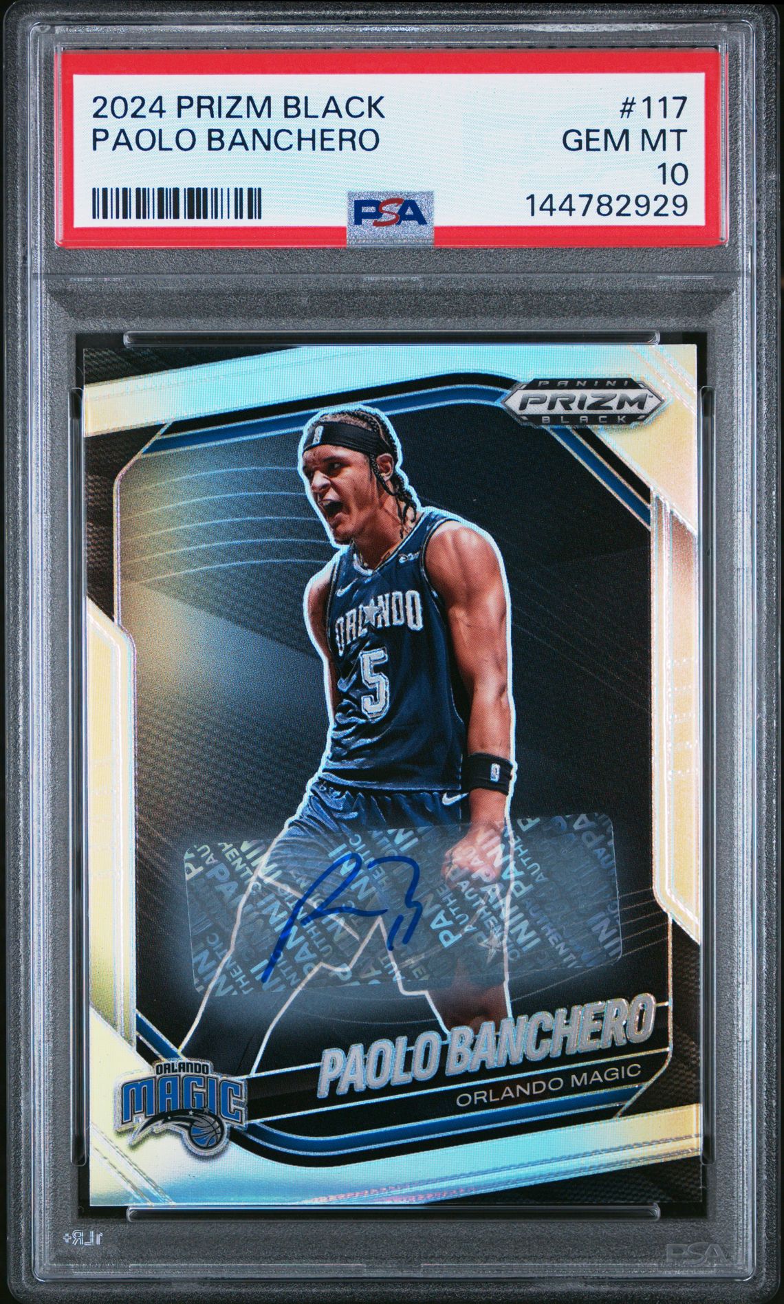 2024 Panini Prizm Black Paolo Banchero #117 Gem Mt 10 front