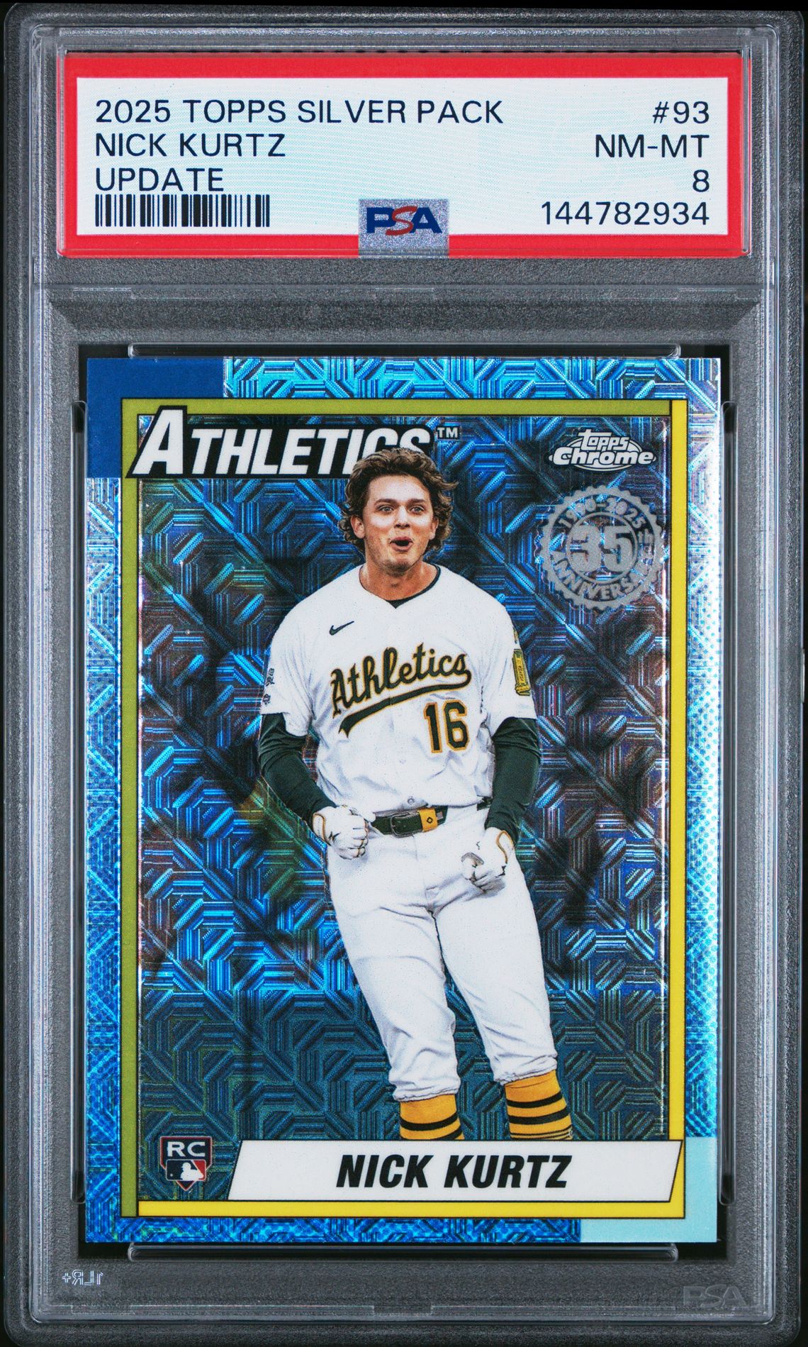 2025 Topps Update Silver Pack 1990 Chrome Promo Nick Kurtz #93 Nm-Mt 8 front
