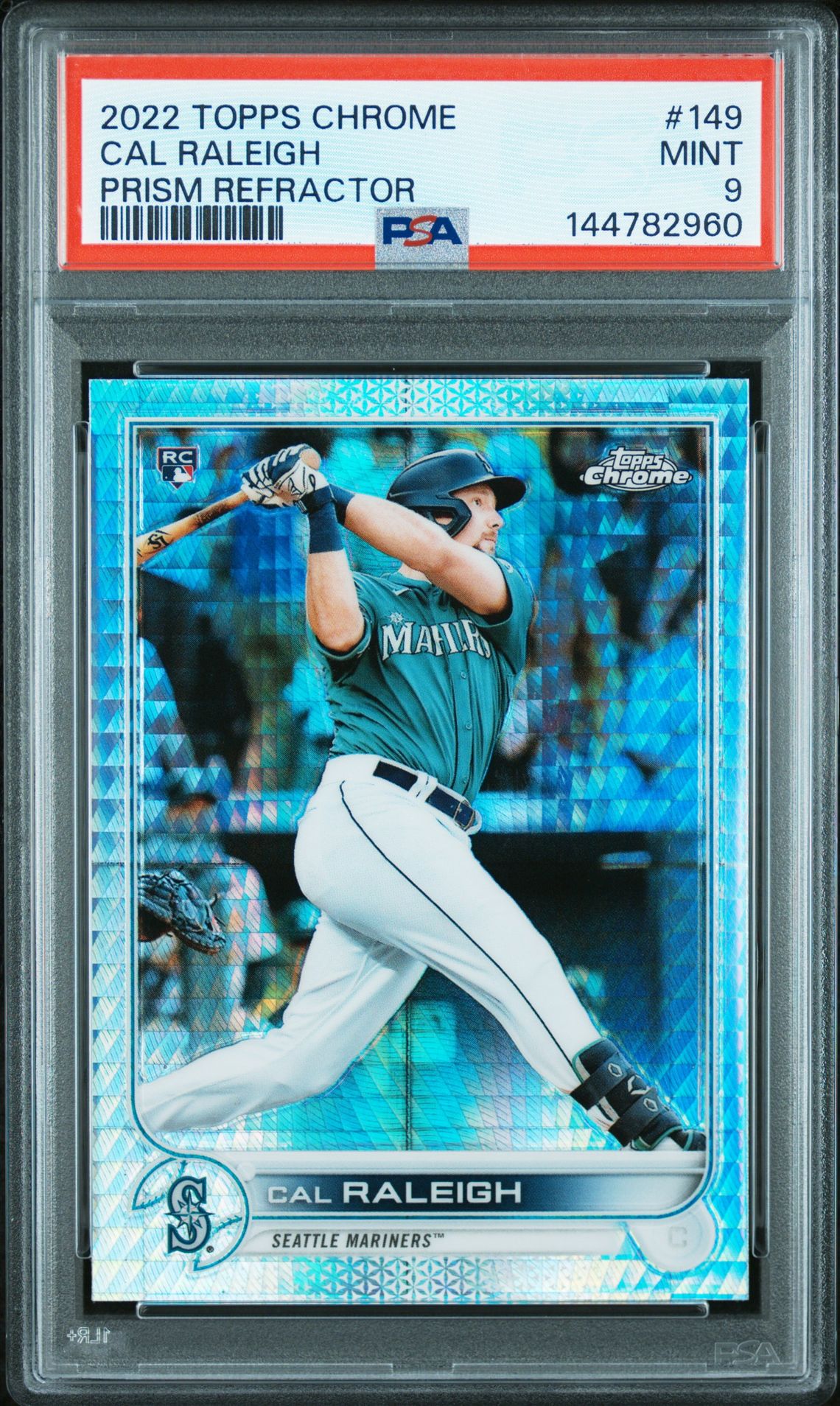 2022 Topps Chrome Cal Raleigh #149 (Prism Refractor) Mint 9 front