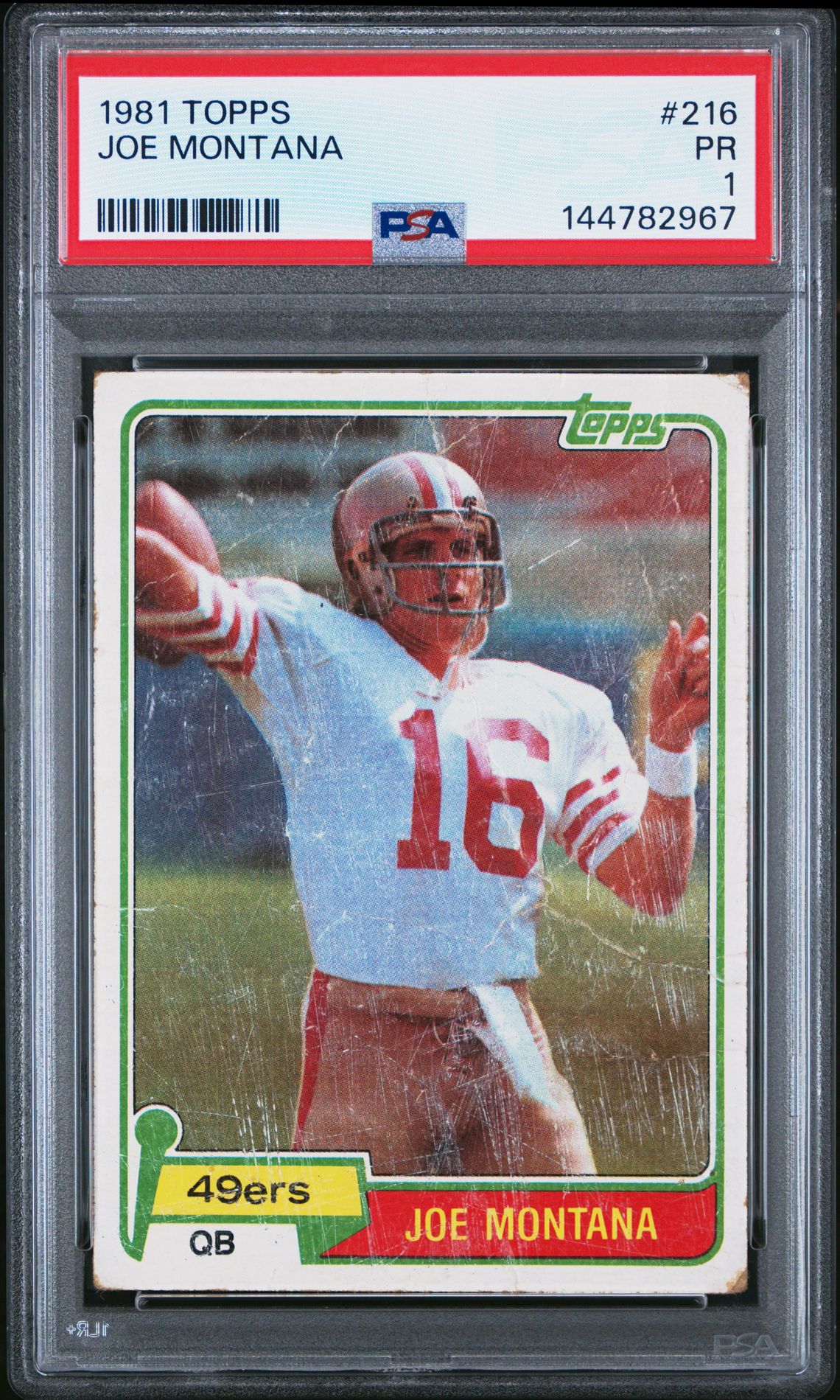 1981 Topps Joe Montana #216 Pr 1 front