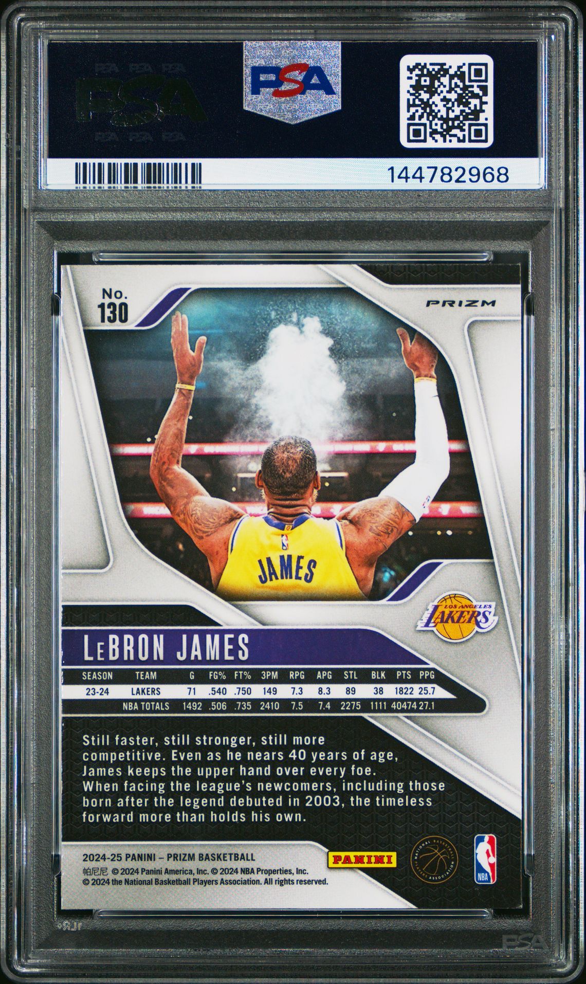2024 Panini Prizm Lebron James #130 (Silver Prizm) Mint 9 back