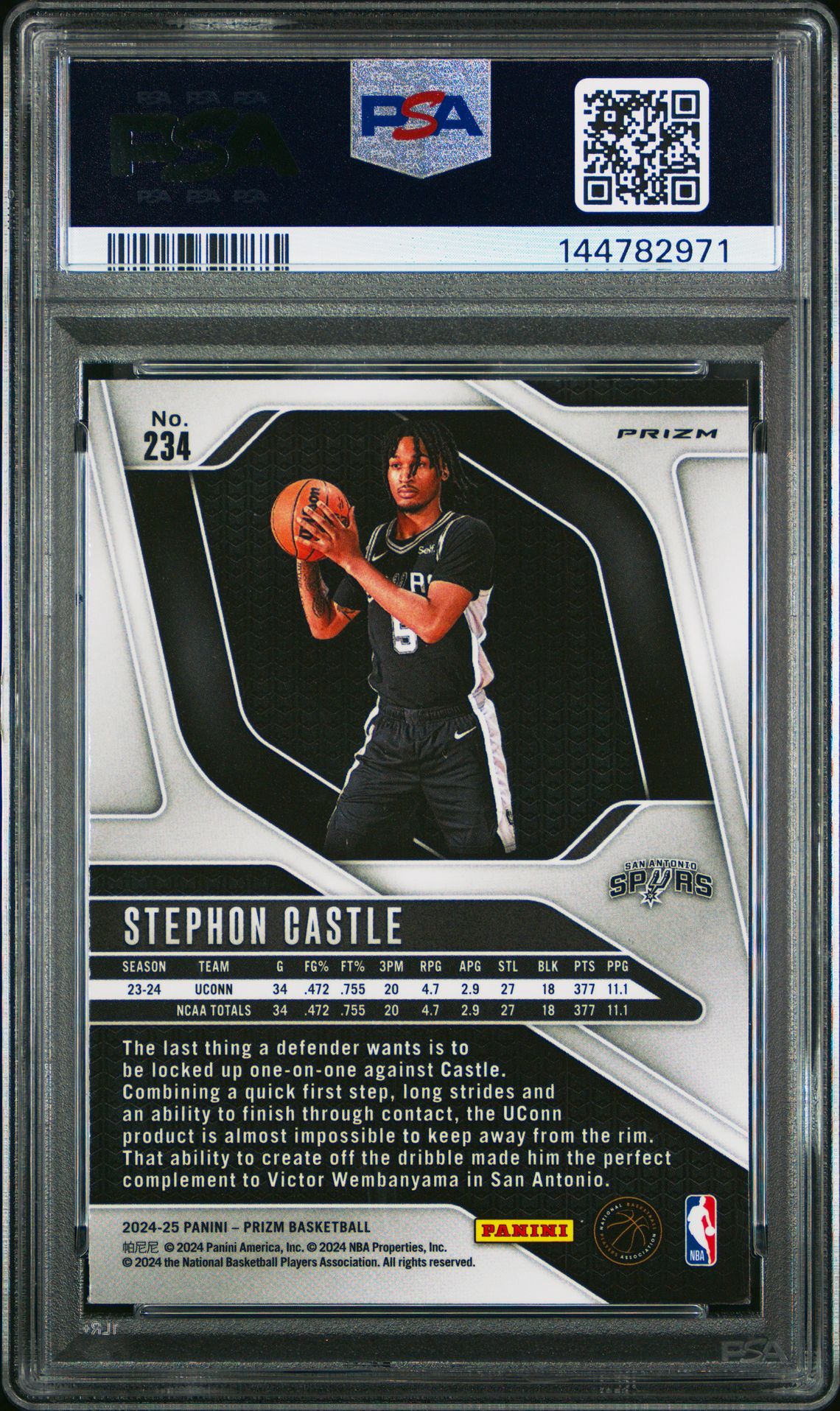2024 Panini Prizm Stephon Castle #234 (Red Ice) Nm-Mt 8 back