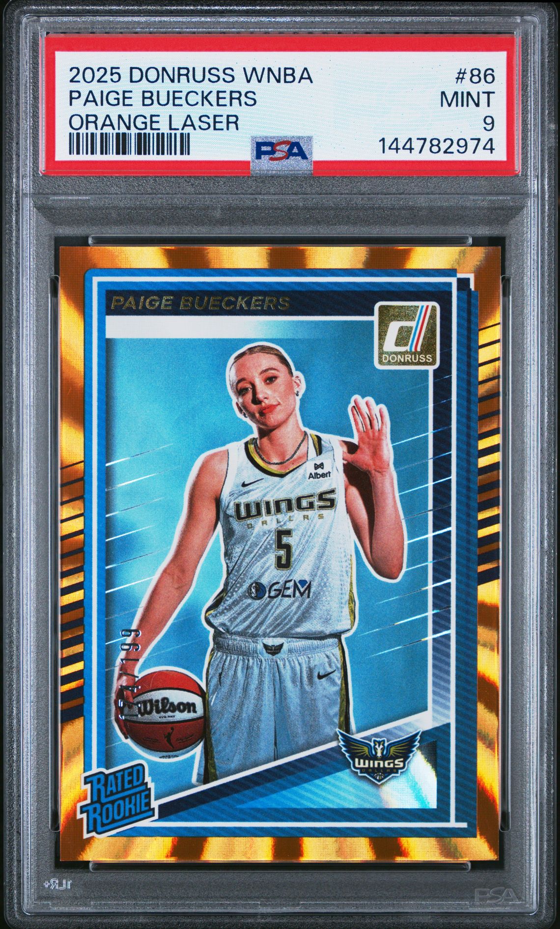 2025 Panini Donruss Wnba Paige Bueckers #86 (Orange Laser) Mint 9 front