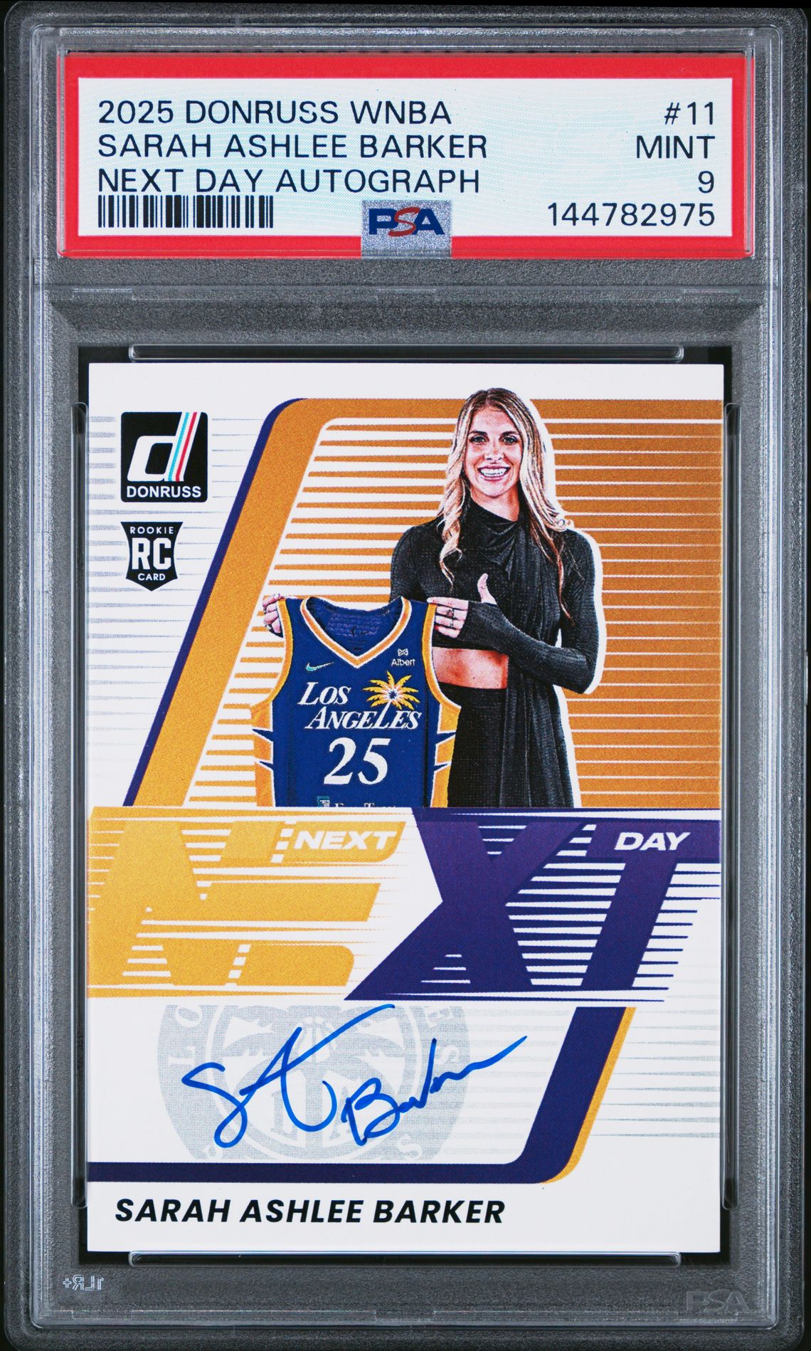 2025 Panini Donruss Wnba Next Day Autographs Sarah Ashlee Barker #11 Mint 9 front