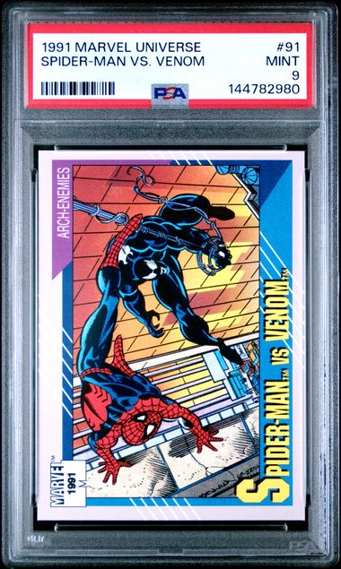 1991 Marvel Universe #91 Spider-Man Vs. Venom front