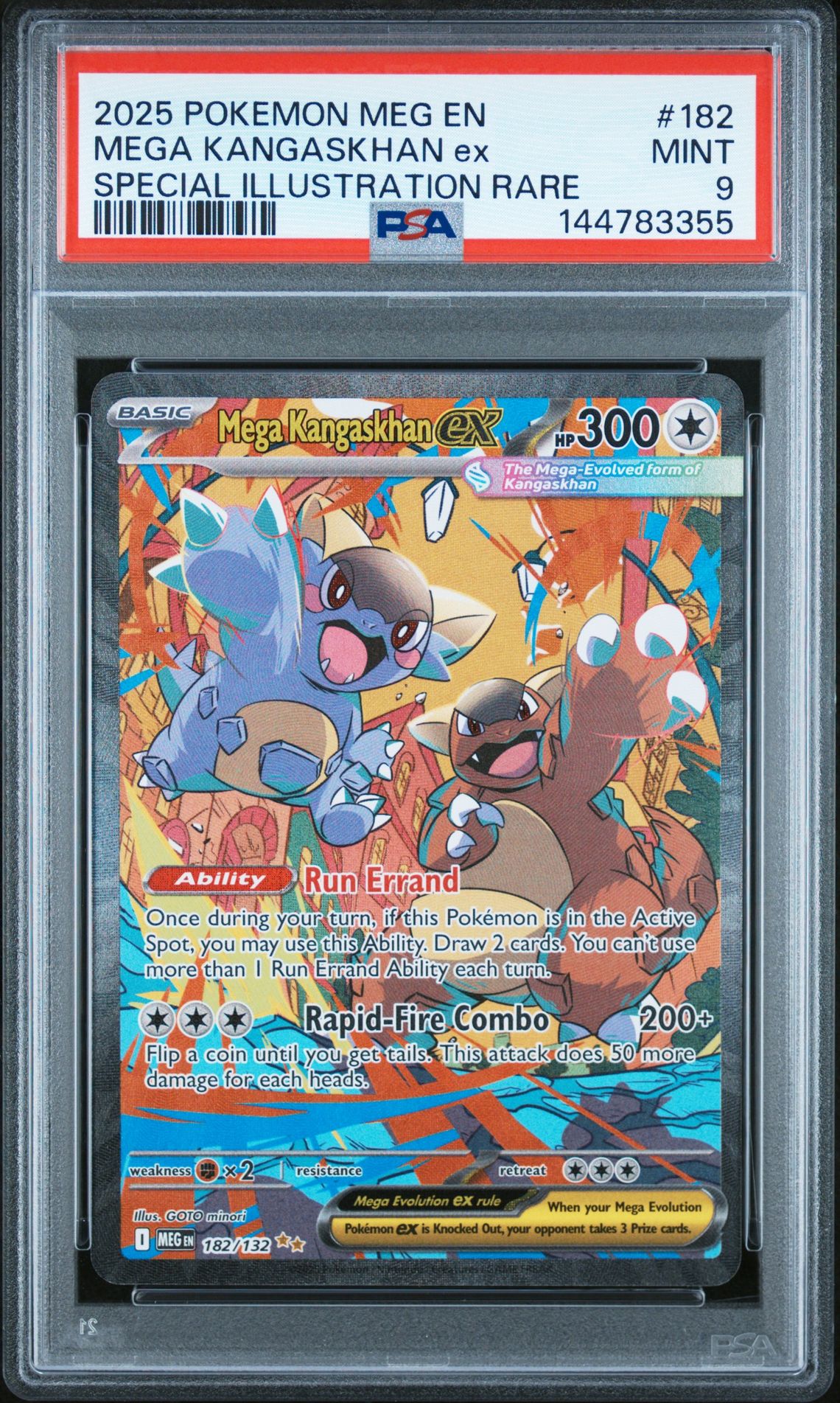 2025 Pokemon Meg En-Mega Evolution Mega Kangaskhan Ex #182 (Special Illustration Rare) Mint 9 front