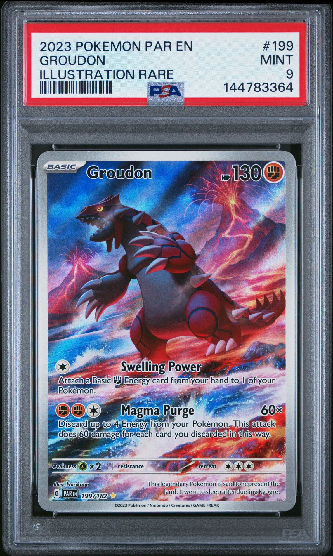 2023 Pokemon Par En-Paradox Rift Groudon #199 (Illustration Rare) Mint 9 front