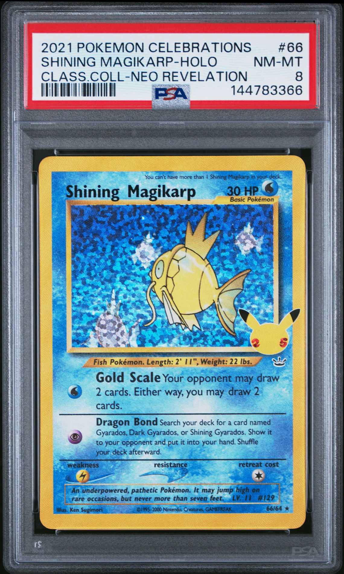 2021 Pokemon Celebrations Classic Collection Shining Magikarp-Holo #66 (Class.coll-Neo Revelation) Nm-Mt 8 front