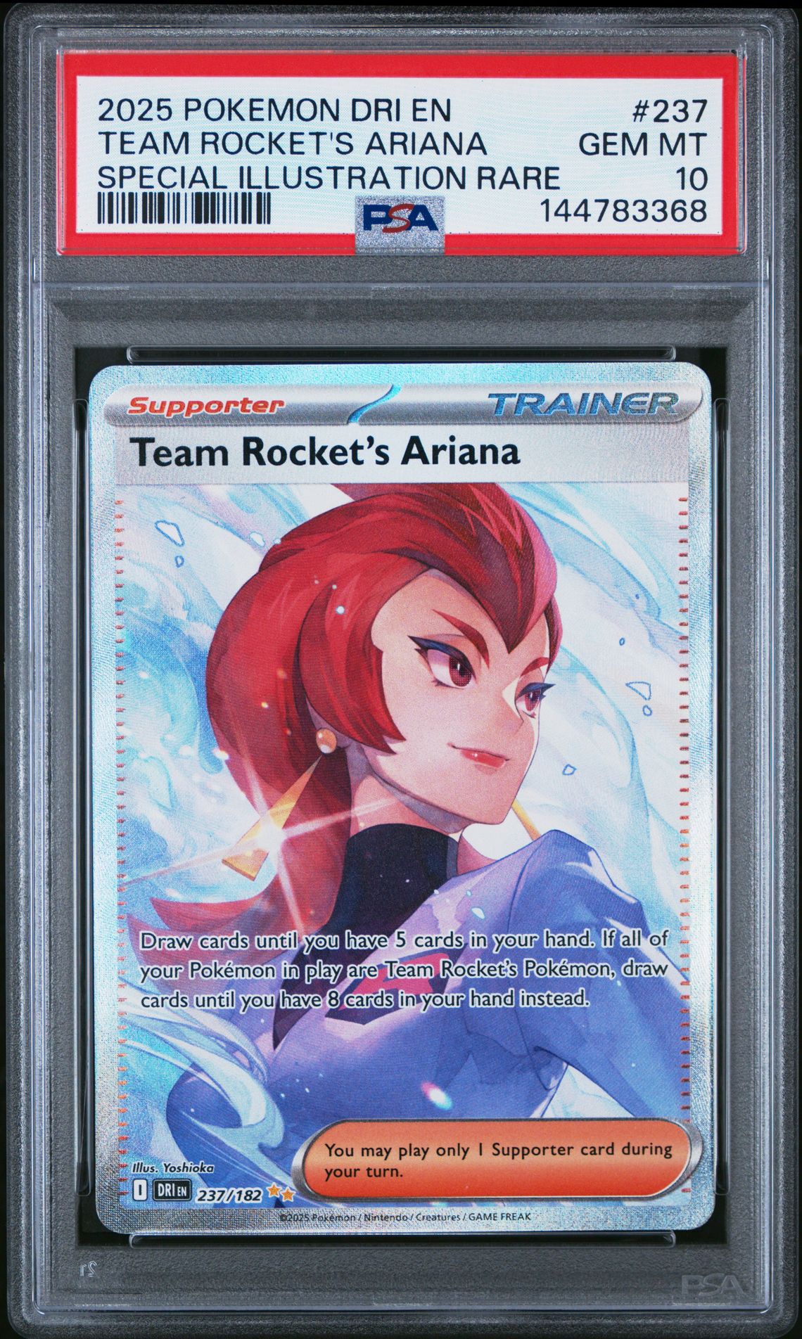 2025 Pokemon Dri En-Destined Rivals Team Rocket's Ariana #237 (Special Illustration Rare) Gem Mt 10 front