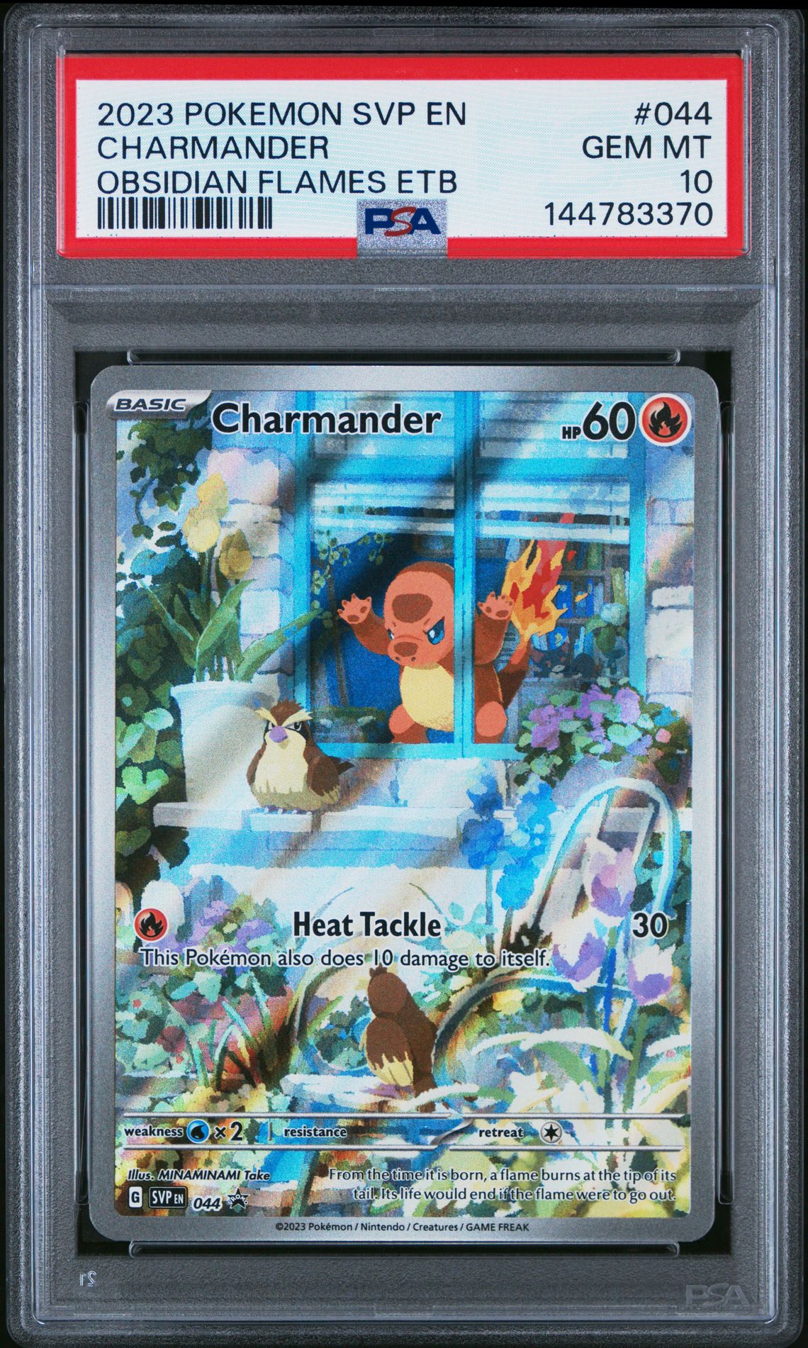2023 Pokemon Svp En-Sv Black Star Promo Charmander #044 (Obsidian Flames Etb) Gem Mt 10 front